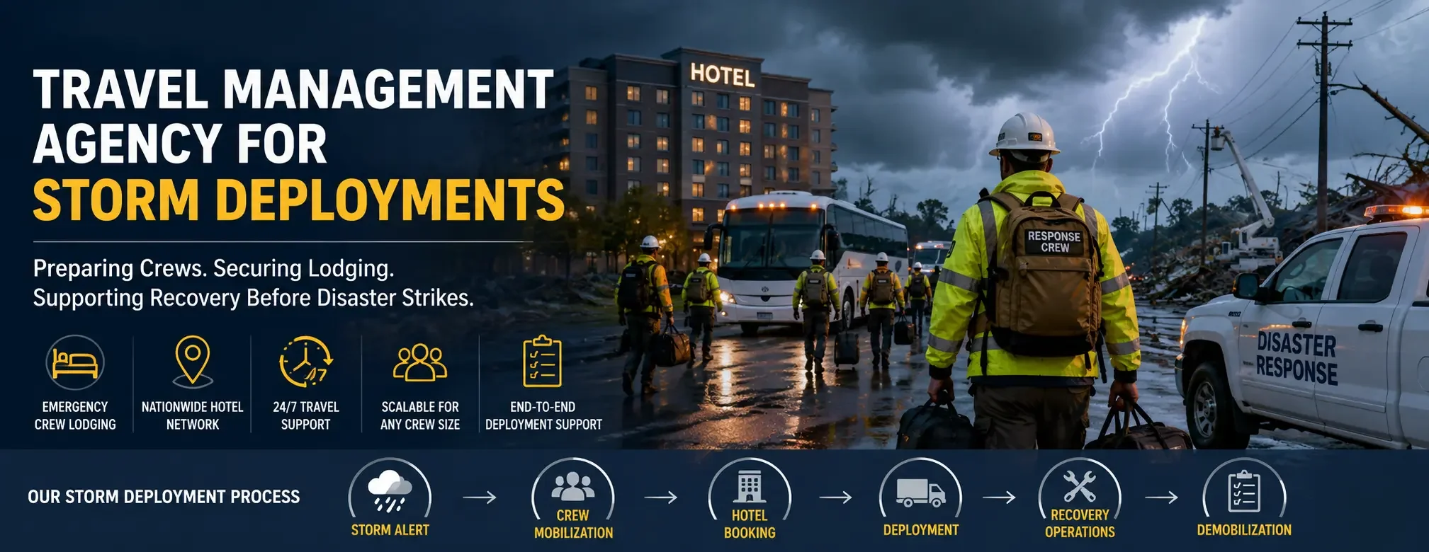 How Does a Travel Management Agency Help Prepare For Storm Deployments Before Disaster Strikes?