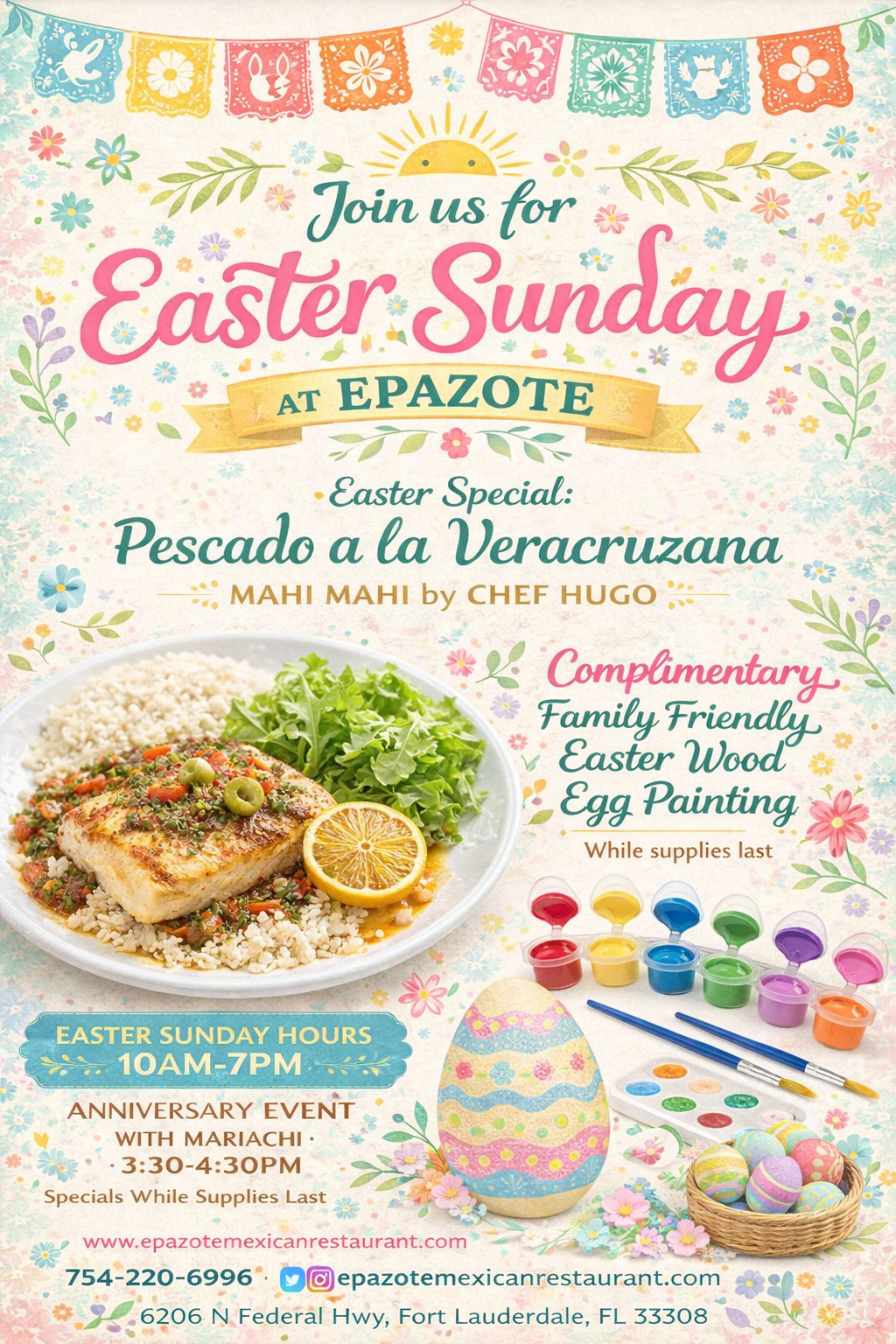 🌸 Celebrate Easter Sunday at Epazote Mexican Restaurant