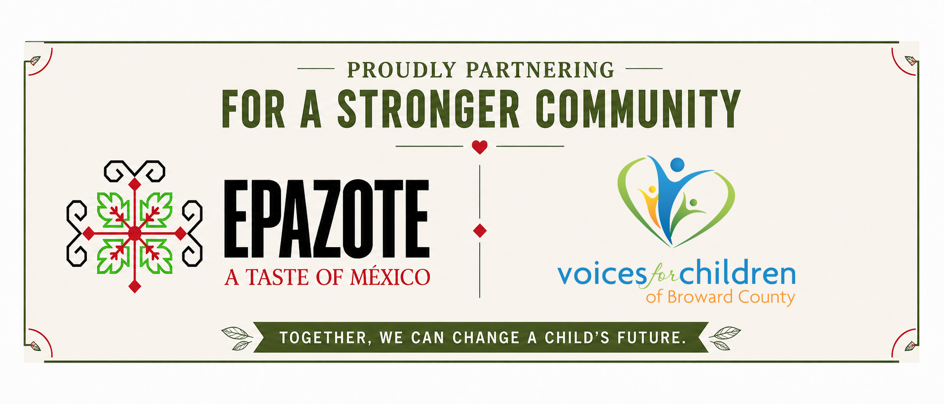 2026 A Meal That Matters: Epazote Annual Community Benefit Event Supporting Voices For Children of Broward County 