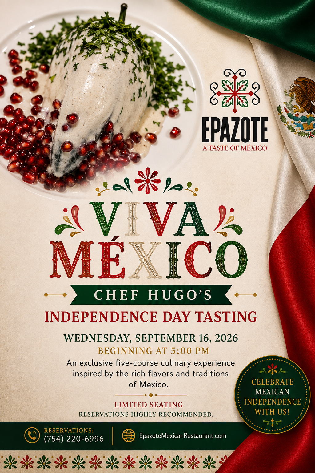 Viva México: Celebrate Mexican Independence Day at Epazote with Chef Hugo’s Five-Course Tasting Menu