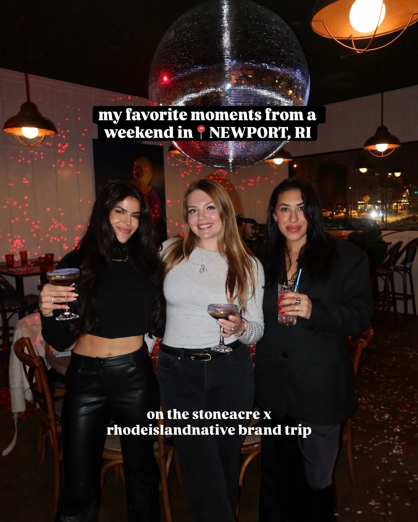 how to spend a winter weekend in newport⬇️

Dinner, Drinks, and VIBES: @stoneacrebrasserie, @stoneacregarden 
Mahjong lessons: @crakbamdotsie 
Shopping: @littlechateau, @shoresoapco, @shopmalibufriday 
Brunch: The Chinese Tea House, @elmscarriagehous