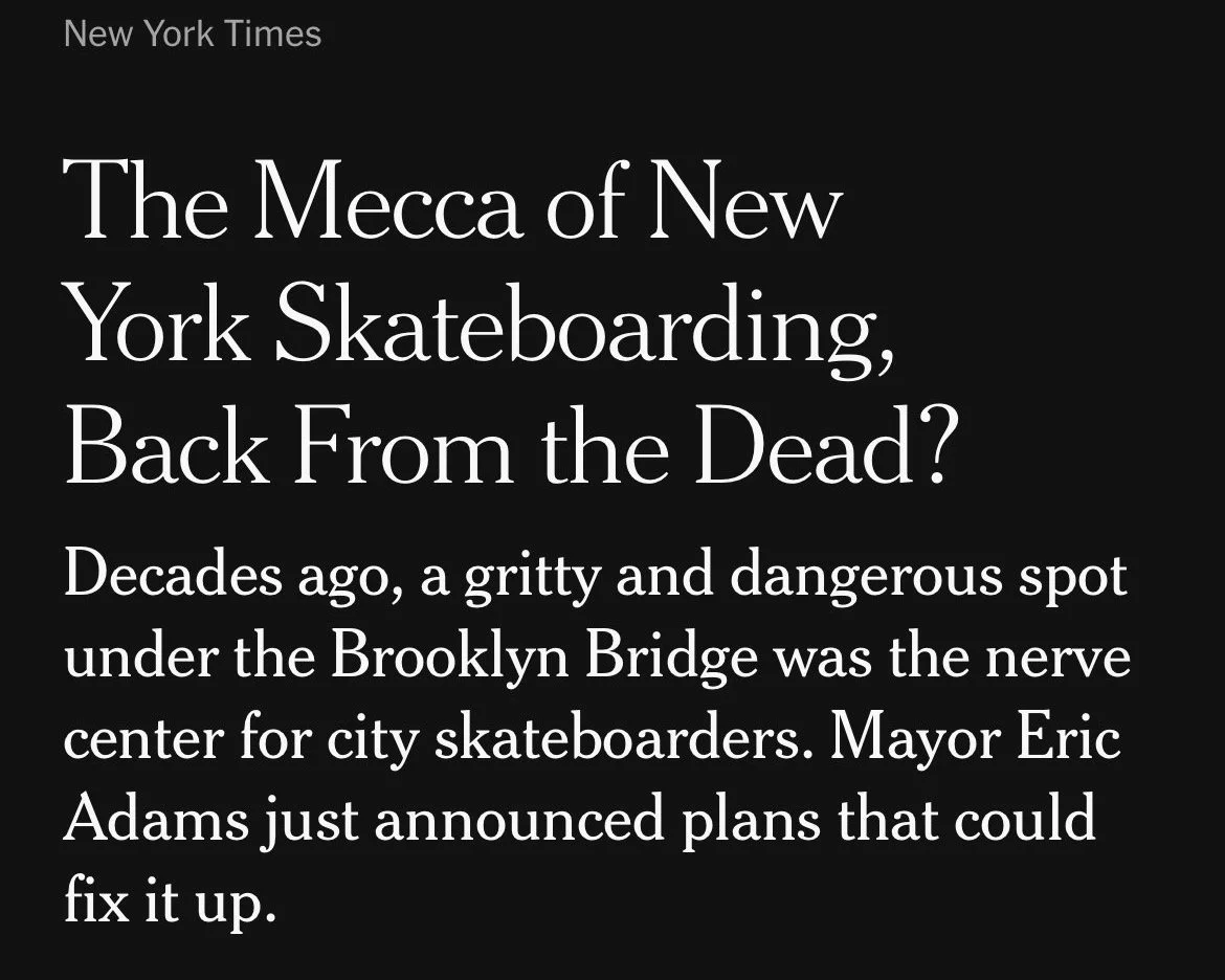 New York Times Brooklyn Banks Article