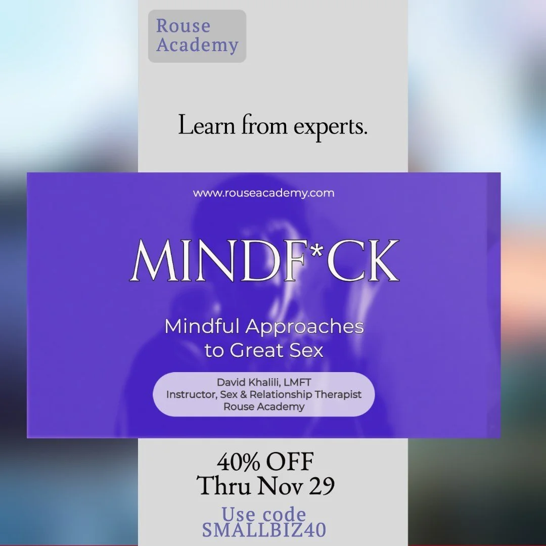 Last Day!Set aside time to work on yourself this winter! This weekend we're offering 40% OFF our online courses at Rouse Academy. Featuring our recently released course &quot;Sex &amp; Intimacy for Survivors&quot; by Marjorie Boggs Vazquez, AMFT. 
Ot