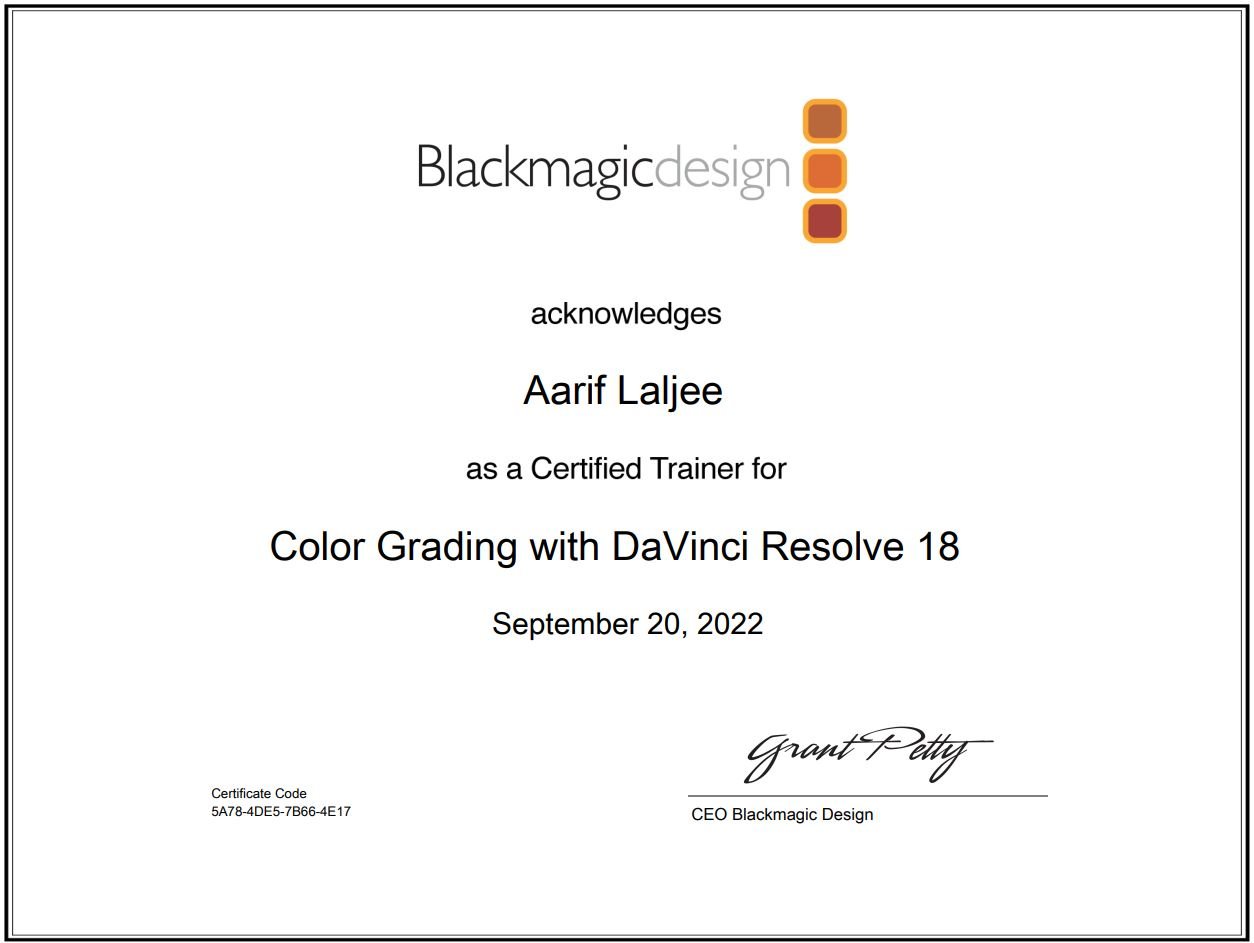 Resolve Colour Cert.JPG