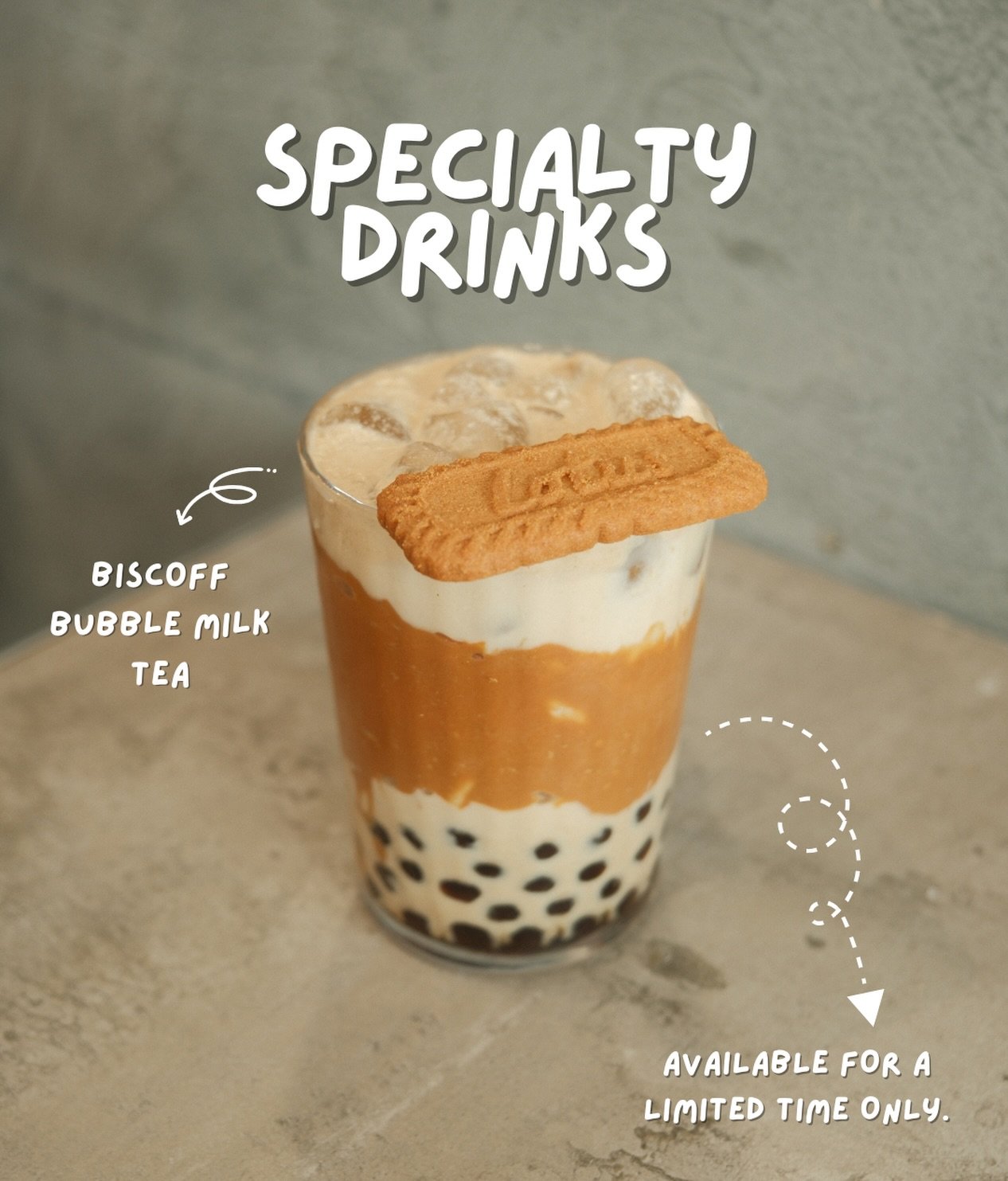 Who&rsquo;s keen to try our new Biscoff Bubble Milk Tea? 👀🧋