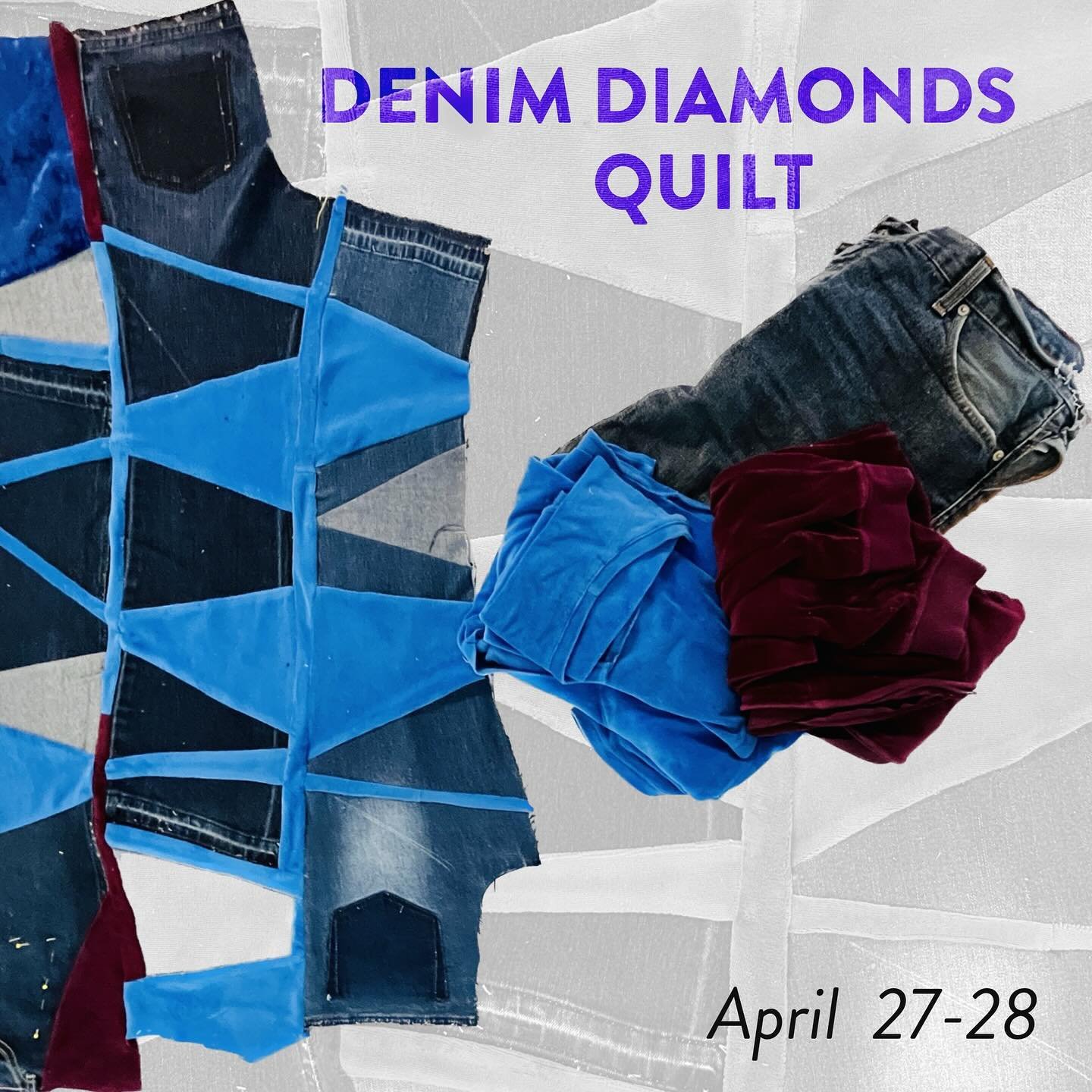 Denim Diamonds, April 27-28 is the final improv quilting workshop in the Found Color series and 
Sophie Rochester founder of @yodomo.co will be our guest speaker! &hellip; Our original guest from Suay Sew shop had a last minute scheduling conflict, a