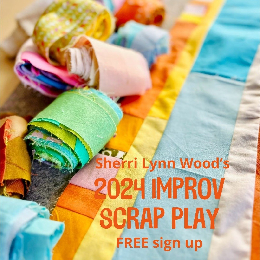 A reminder to new followers ~ Access my free improv scrap quilting class by signing up for my newsletter on my website. The video replay is available to watch FREE on demand through the end of 2024. 

Learn how to turn your scraps into jellyroll stri
