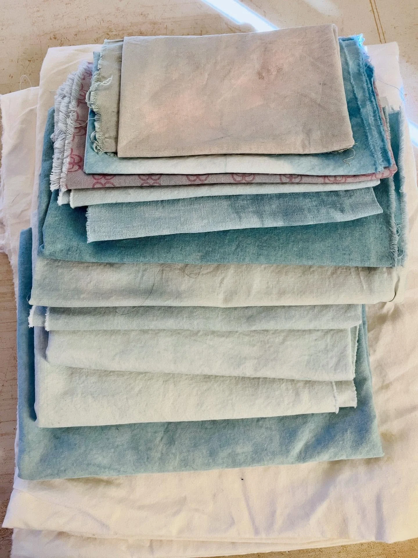Indigo dye results came out light but beautiful. I also dip dyed a white wool sweater to disguise a faint but permanent stain. It goes great with the scarf I made from silk I bought in Paris! 

I was hoping for some darker blues but the black walnut 