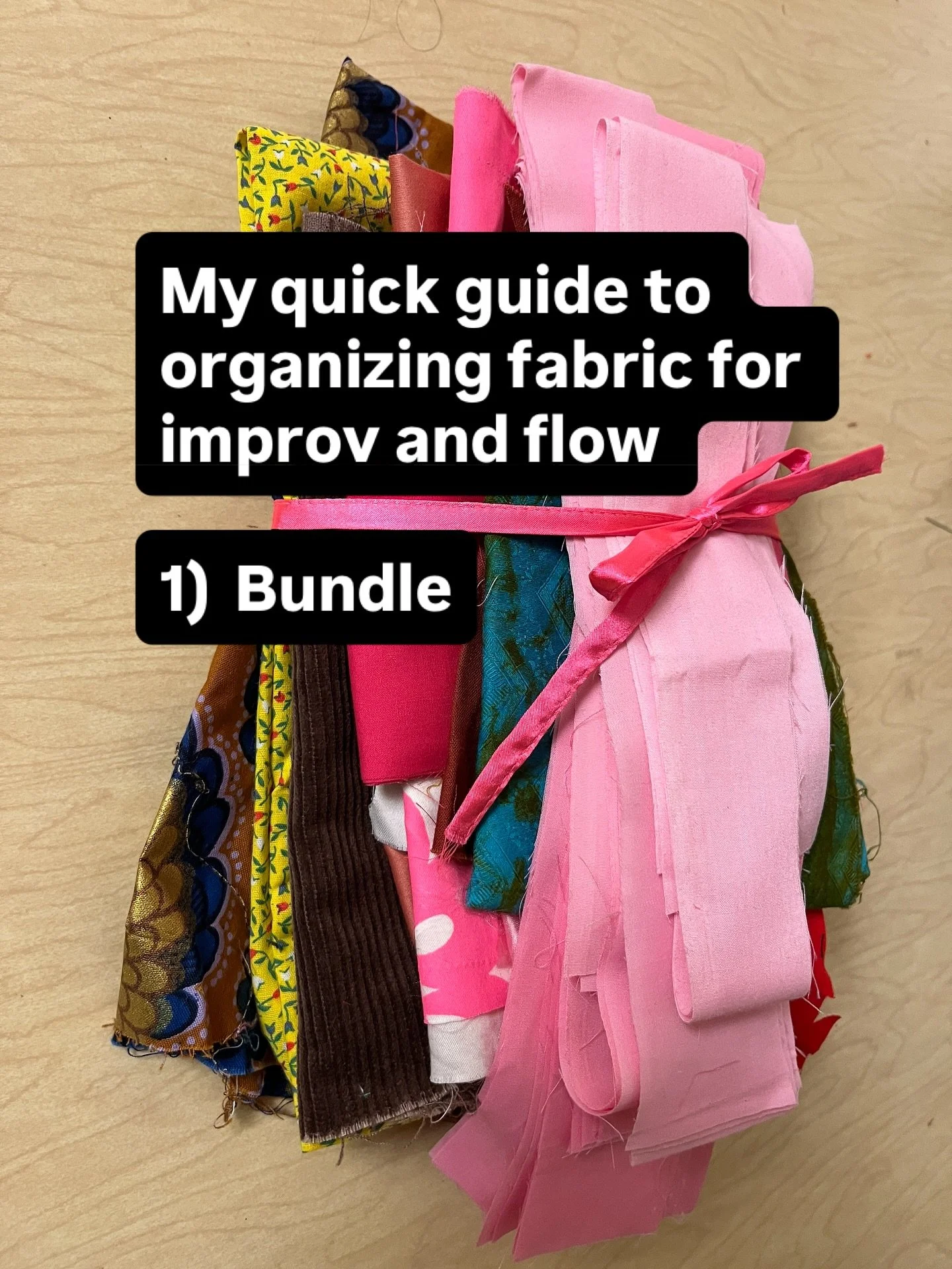 I love bundles!!! Check out my tips for organizing fabric to maximize flow - this is a guide specifically for improv quilters and of course we all create in unique ways. There is no one way to organize. I see a lot of space organization for productiv