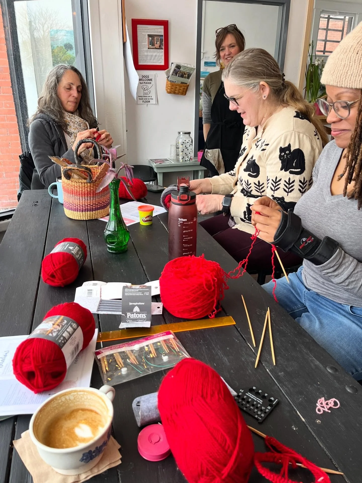 Resistance knitting meetup tomorrow, Fridays @springgrovecoffee 9am-noon. Melt  the ice hat, knit-along. We have some extra red yarn and needles to borrow or bring your own supplies. 

Swipe for info about neighborhood safety training tonight, Thursd