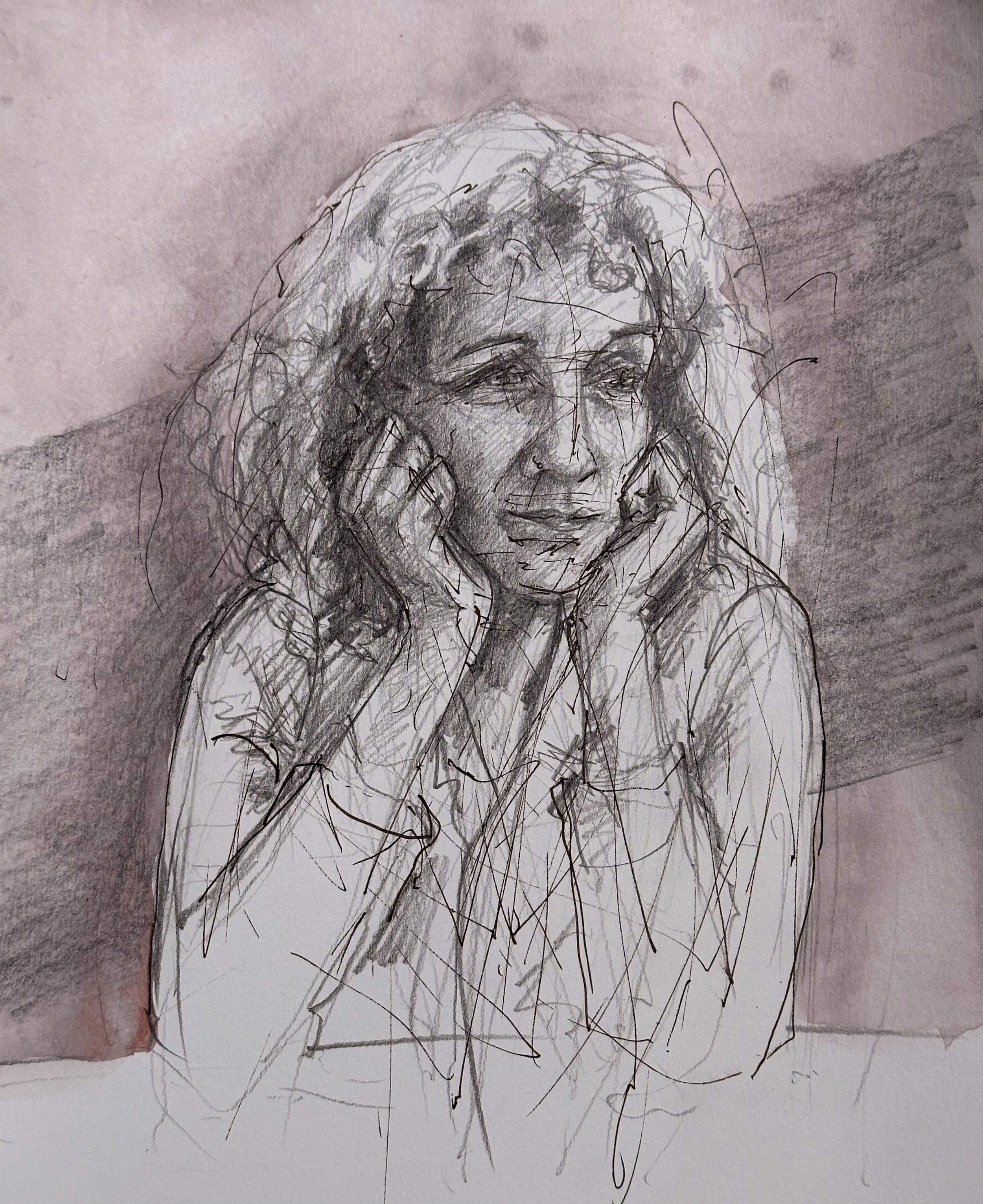 'Pat', pencil and ink