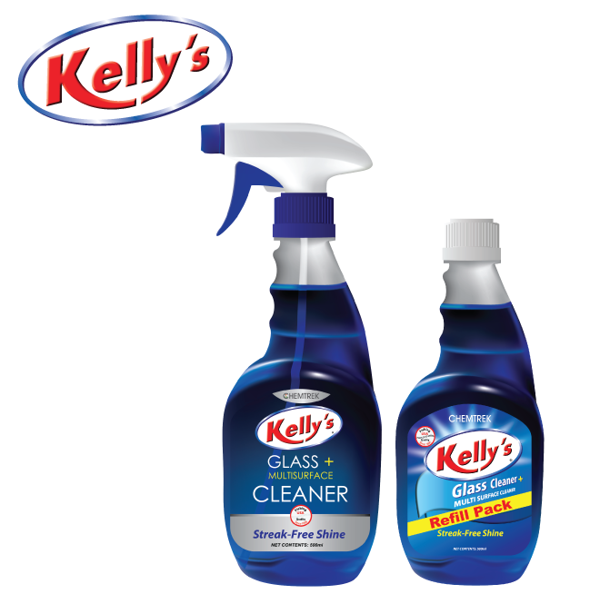 Kelly’s Glass Cleaner Spray & Refill