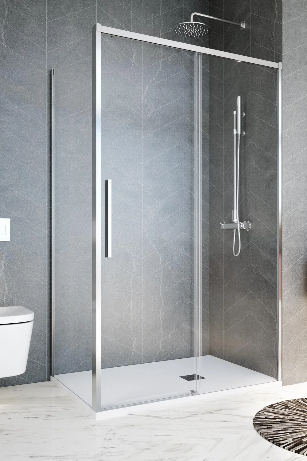 Profiltek paroi de douche SA310 chrome Agence UNDA