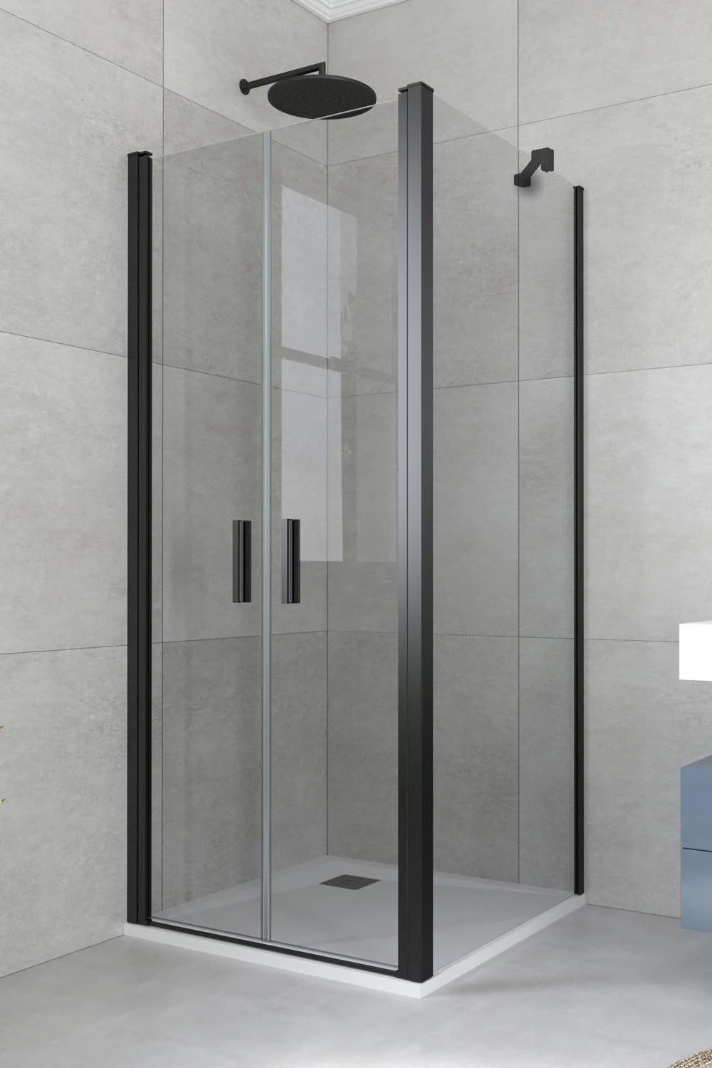 Profiltek paroi de douche HP307 noir Agence UNDA