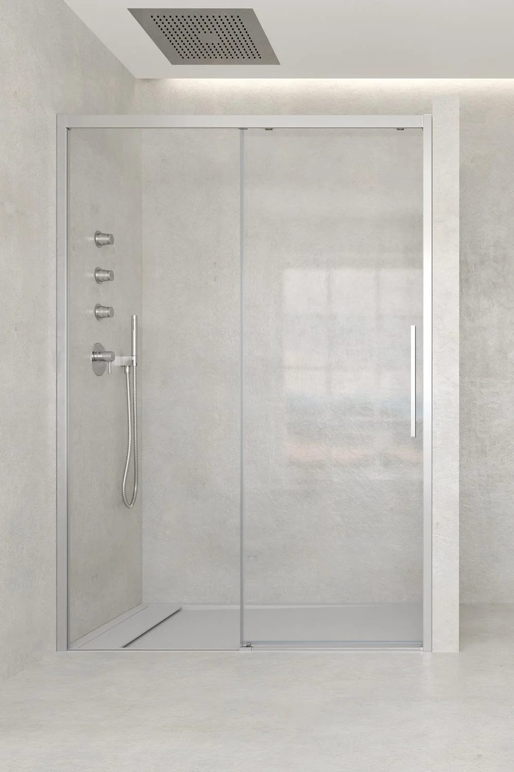 Profiltek paroi de douche SA810 chrome Agence UNDA