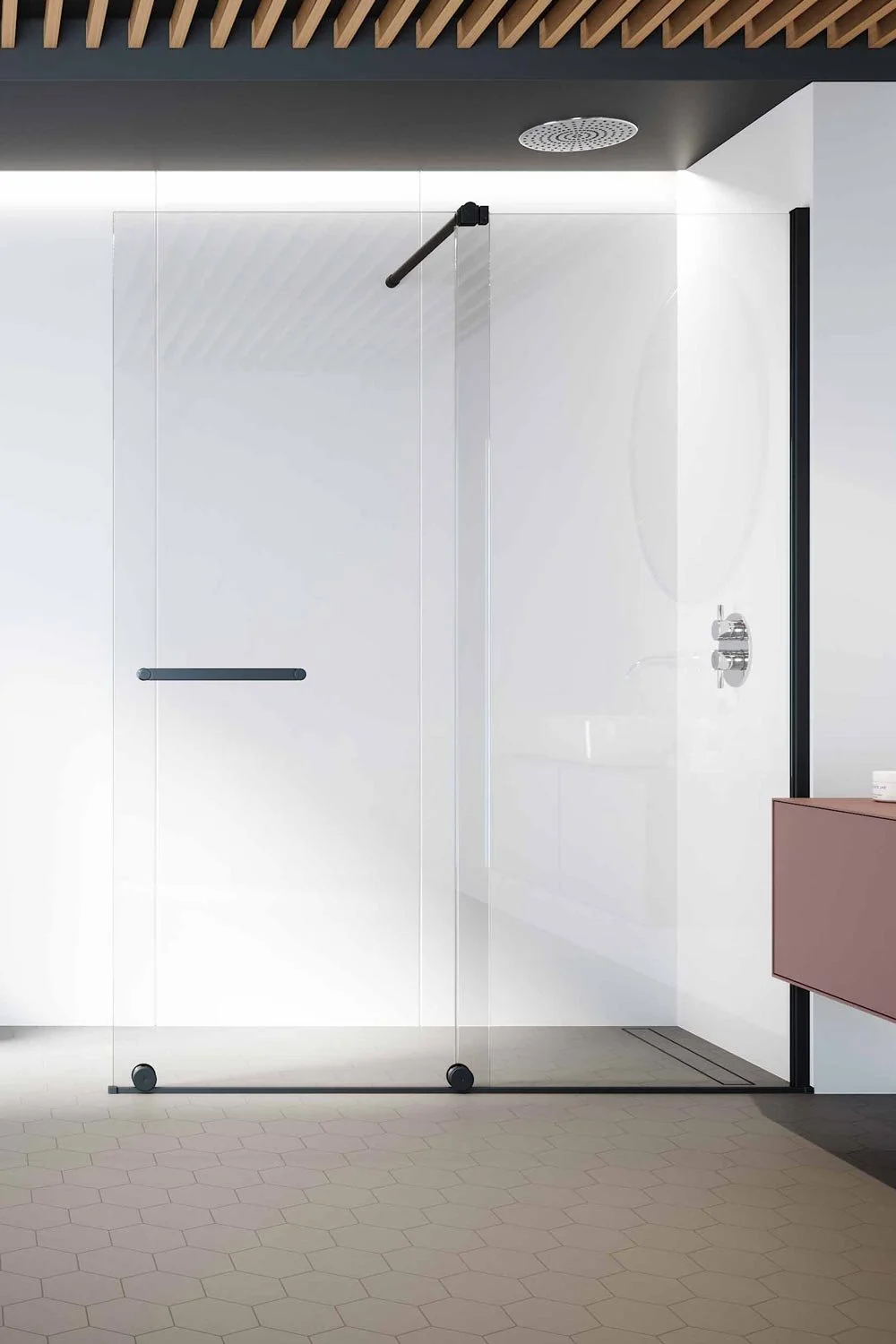 Profiltek paroi de douche VY250 noir Agence UNDA