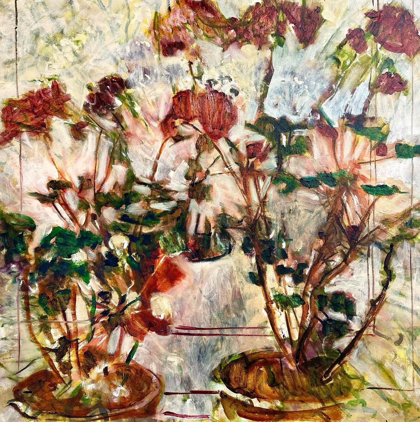 A new painting emerges from an old one! I often enjoy painting over an older piece it breaths new life and gives the emerging painting a lively texture.
#judeaskeybrown #ashfordvisualartists #oilpaintingoncanvas