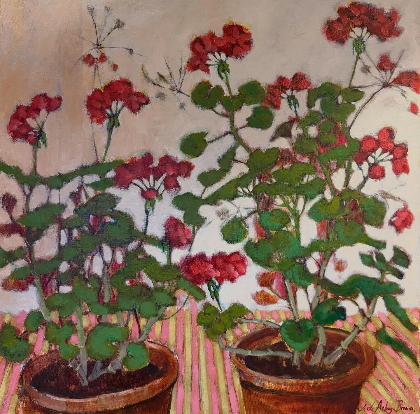 &lsquo;Stripes and morning sun for the kitchen pelargonium&rsquo;

80cm x 80cm
Oil on canvas

Ready to show @botanical.artfair May 1-4th @westdeancollege , looking forward to this exhibition!!
#judeaskeybrown #westdeancollege #westdeangardens #rosama