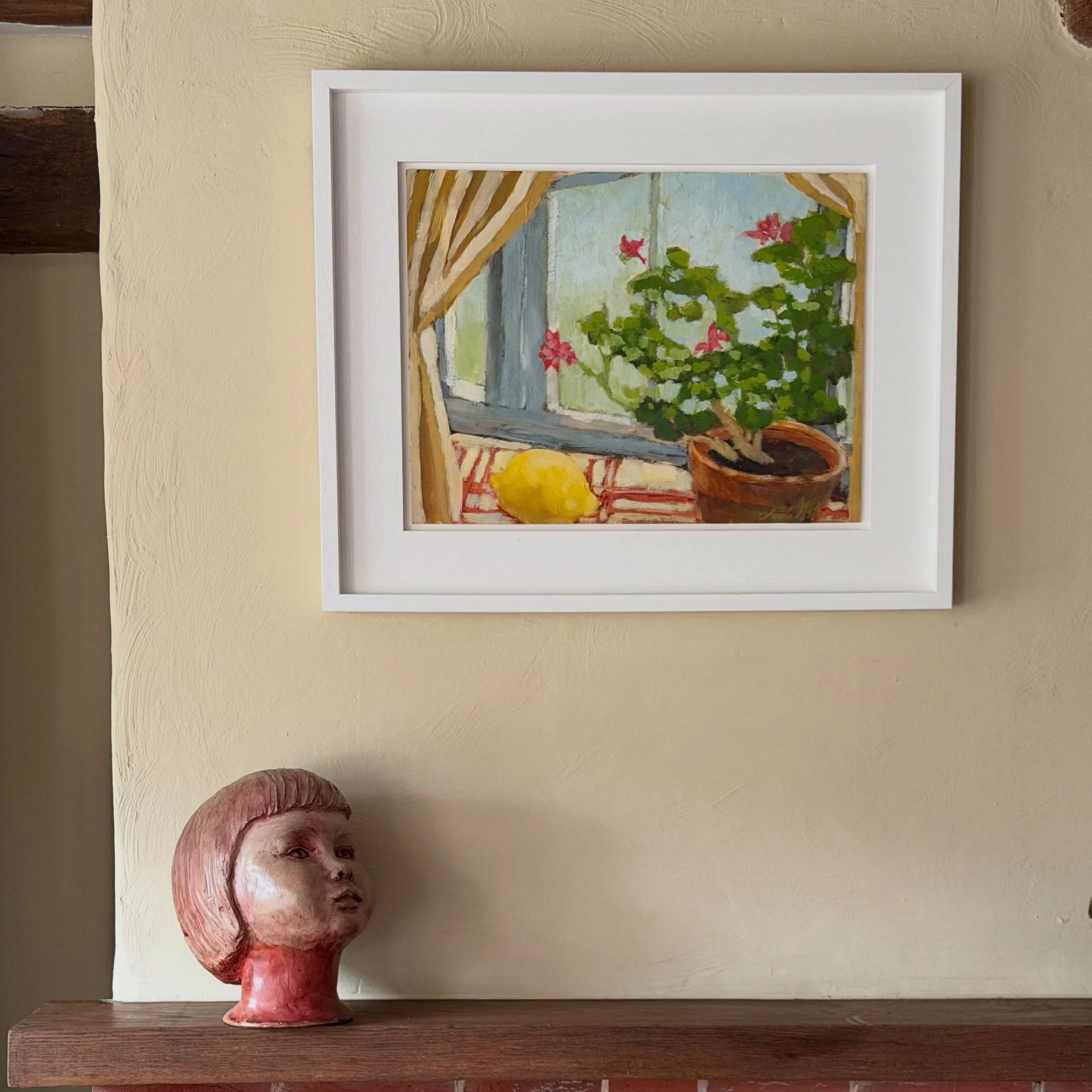 &lsquo;Lemon scented pelargonium&rsquo;
Oil on board

Earlier this summer I created an exclusive edit of paintings for Farly Finds, the theme is geraniums, windows, lots of joy and sunshine! There are still some beautiful paintings still available @f