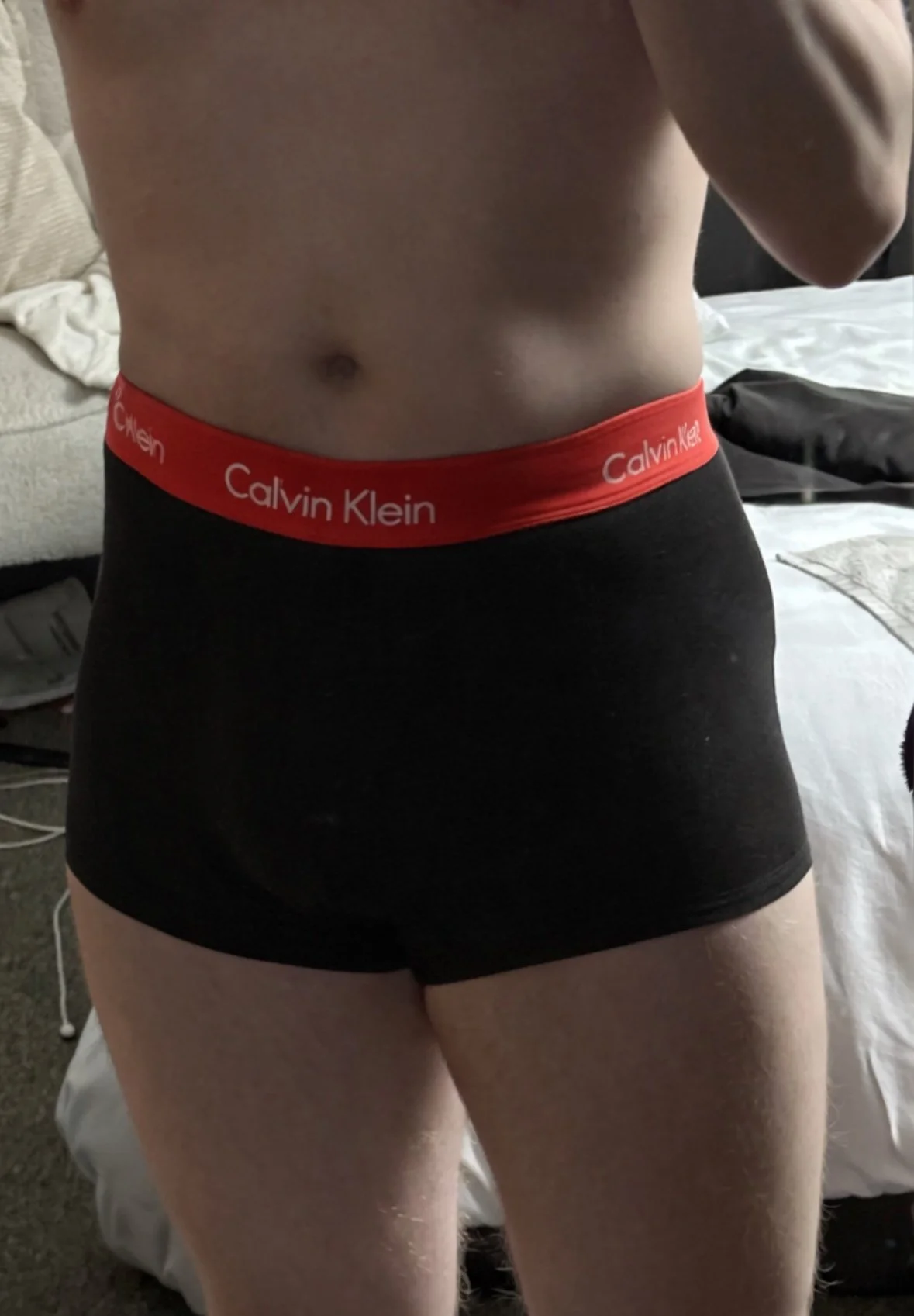 AltJ's black and red CK boxers