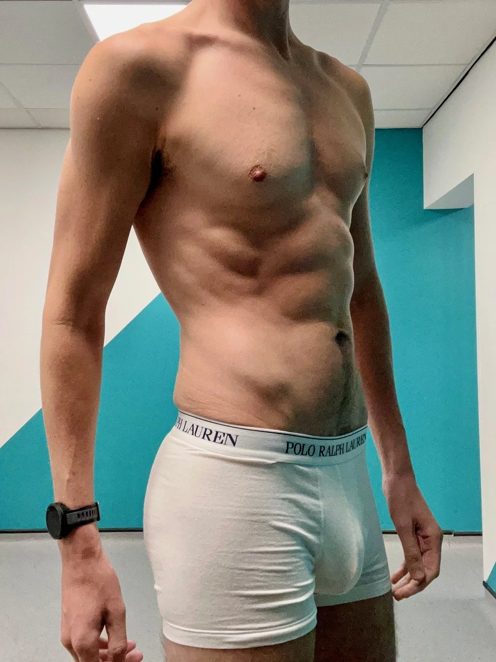 TallTonedHung's white Ralph Lauren boxers