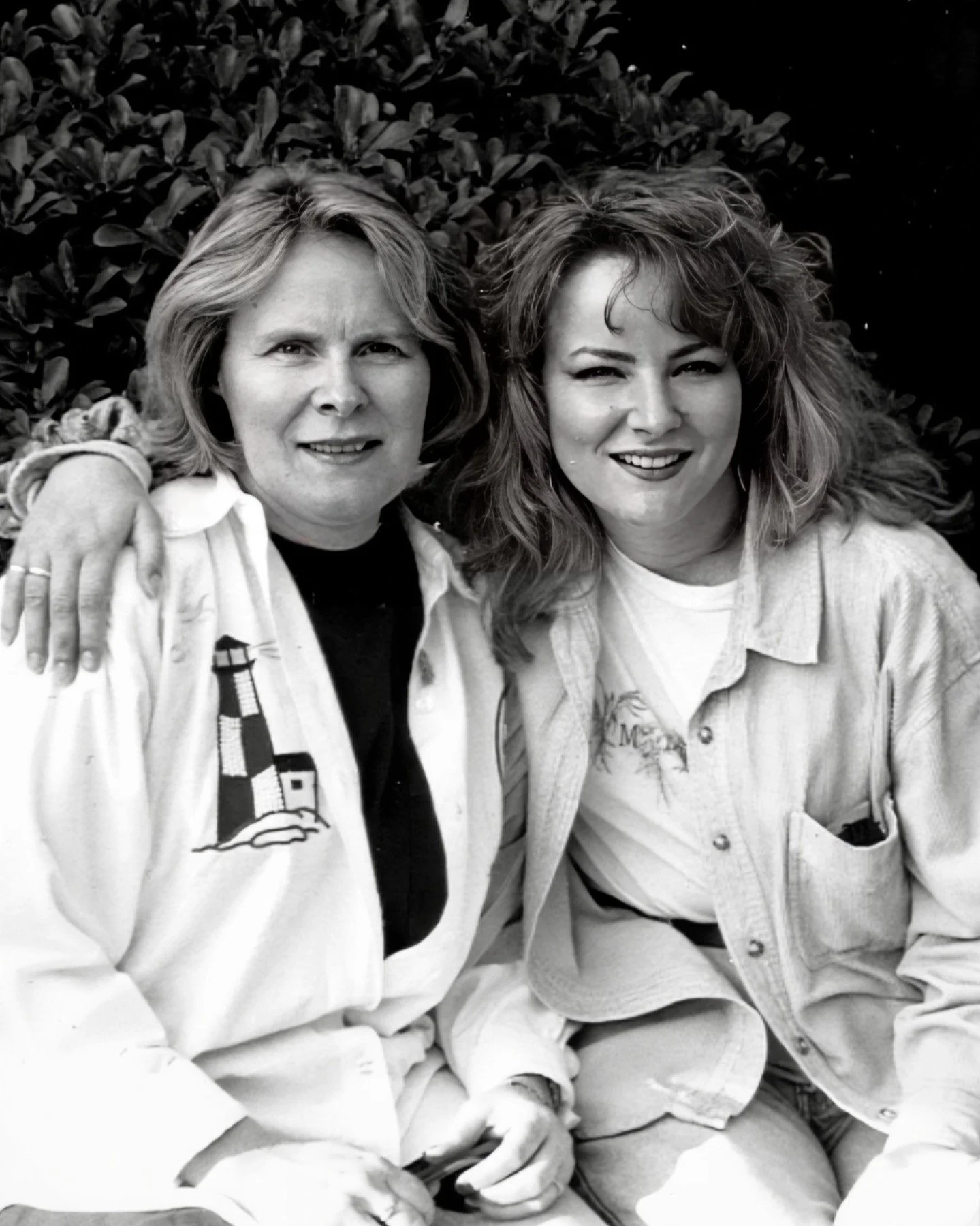 Another favorite photo made more special by enhancing the image and cropping the composition. Switching to black and white places the eye's energy on our sweet faces.

My mom had visited me when I lived in San Diego after I finished my enlistment in 