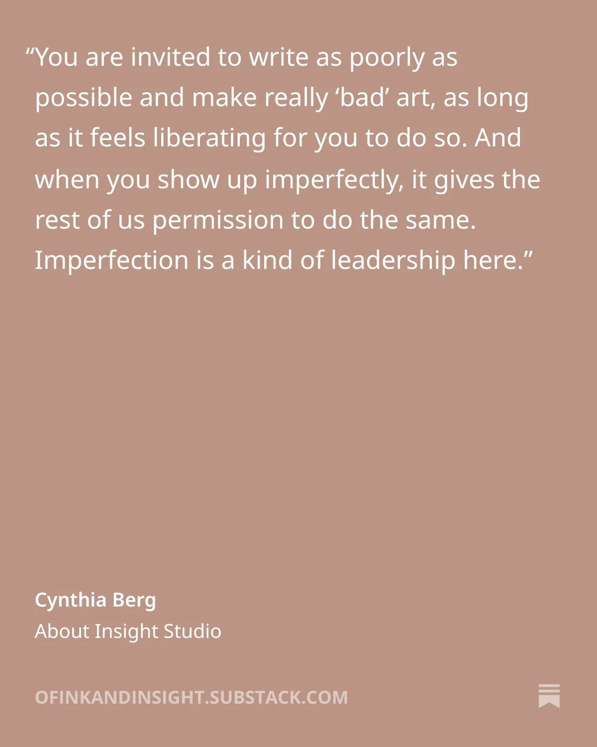 Most of us don&rsquo;t need more content.
We need somewhere to go. We need a connection with each other.

Insight Studio is a living studio and creative circle.

It is a place for processing life through writing, photography, and art.
A place for bei