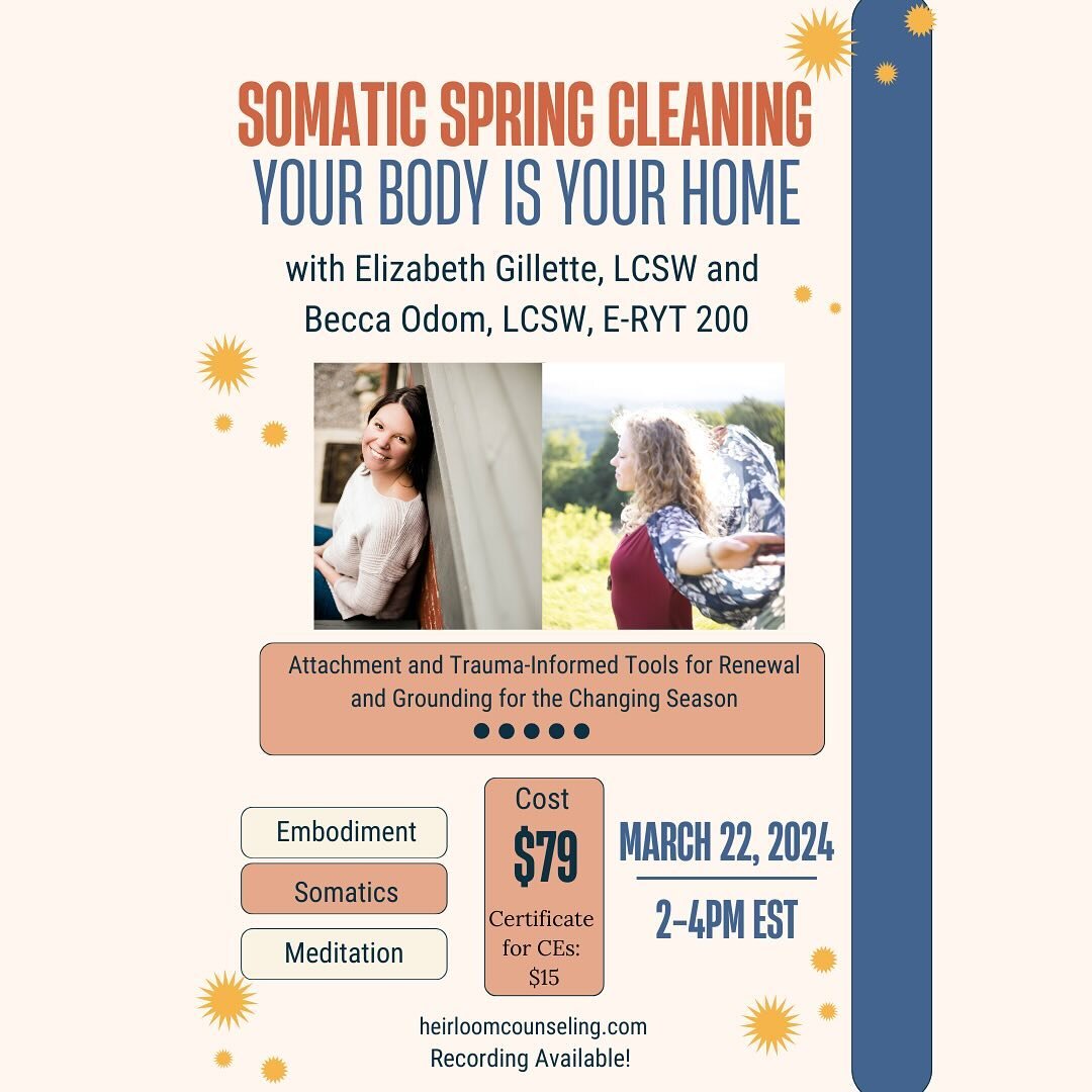Ready for a spring refresh? 🌷

I am sooo excited to share with you that @becca.odom.wellness and I are teaming up again to offer a VIRTUAL workshop dedicated to supporting you in regulating your nervous system and exploring how you can facilitate re
