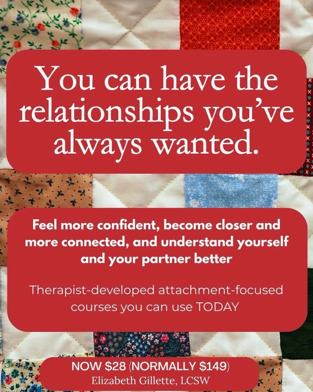 📣MY ATTACHMENT COURSES ARE ON SALE FOR $28📣

I took the long way when it comes to attachment work. I moved through each step slowly, carefully, and clumsily to find out what it takes to heal my attachment wounds. 

Then I created my online courses 