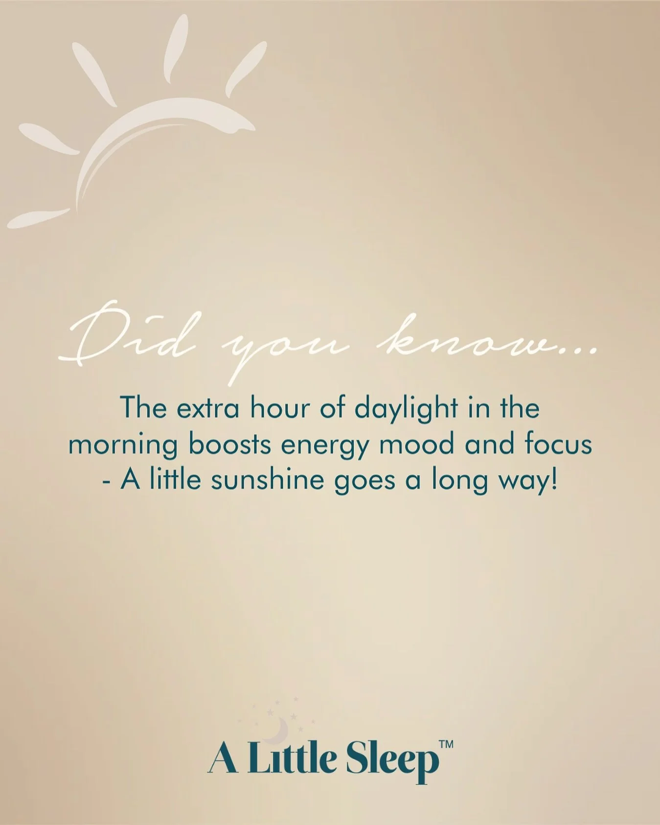The extra hour of daylight in the morning can boost mood and productivity!
☀️ Morning light exposure helps regulate your body&rsquo;s circadian rhythm &mdash; the internal clock that influences sleep, energy, and overall mood.

So even though evening