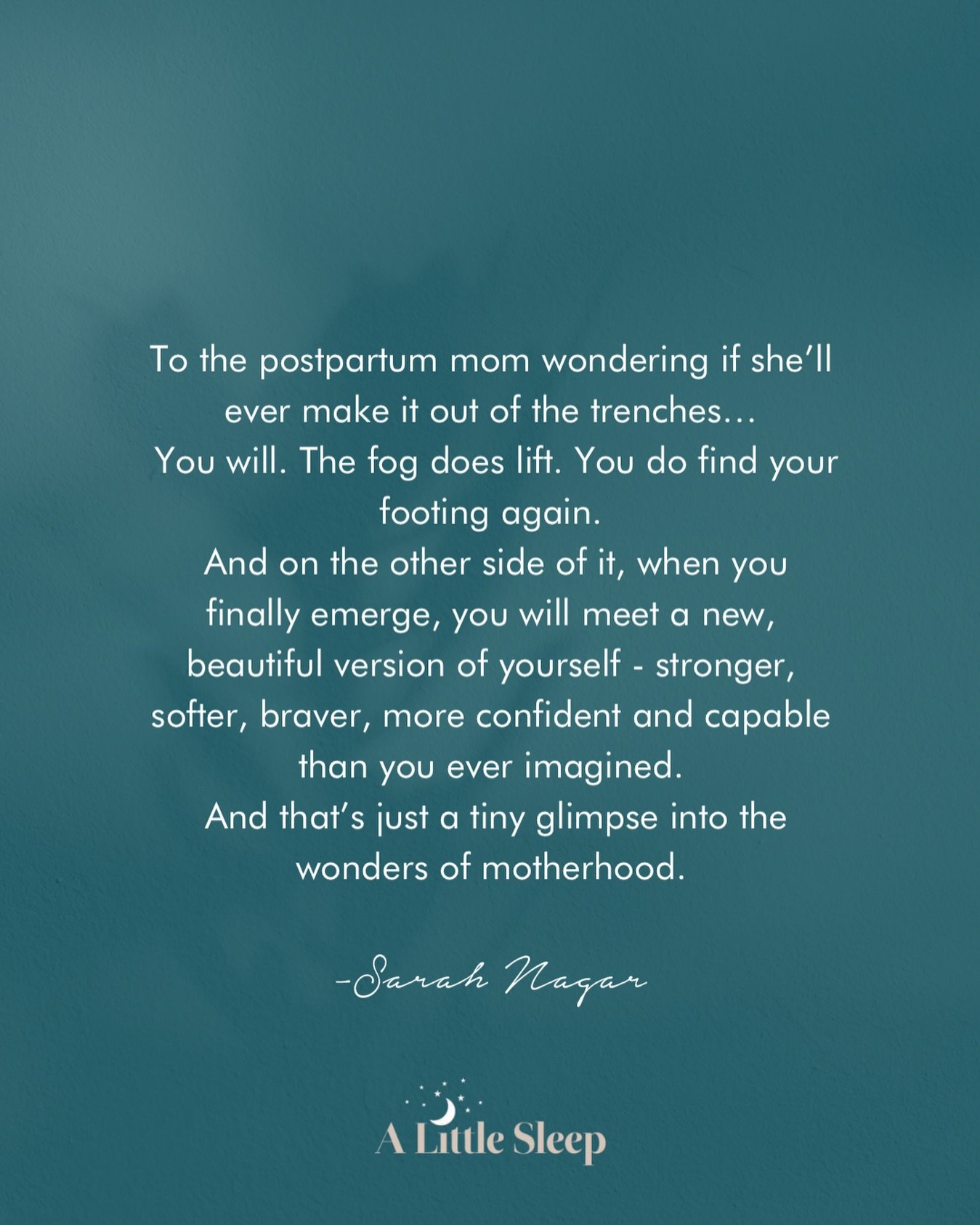 Being a postpartum mom can feel like being trapped in the fog&hellip;

Some days you wonder if you&rsquo;ll ever feel like yourself again.
The truth? You will. Slowly, gently, you&rsquo;ll find your footing.

And when you finally emerge, you may not 