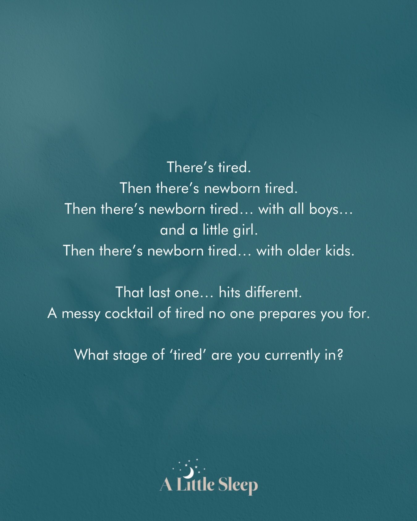 Every stage has its own definition of tired, but the tired that comes with a newborn and pre teens&hellip;dang. No one prepares you for that one!

It&rsquo;s all a learning experience, just like every other stage.
Can you relate? What stage of &lsquo