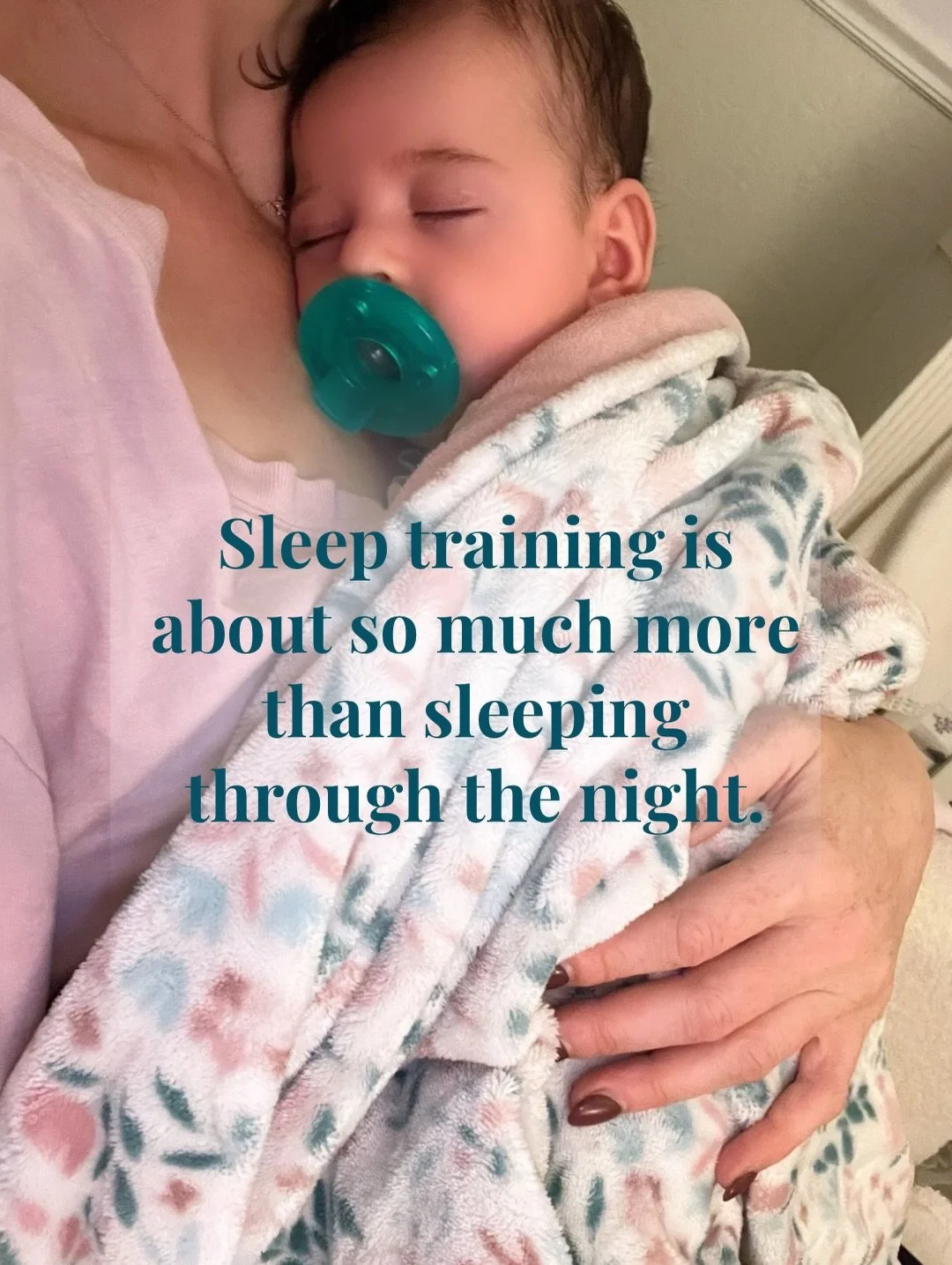Sleep training is not just about getting through the night.
And I think that gets missed a lot.

Yes, fewer overnight wakeups matter 🤍 Yes, predictable naps and smoother bedtimes make a huge difference.

But it goes so much deeper than that.
It&rsqu