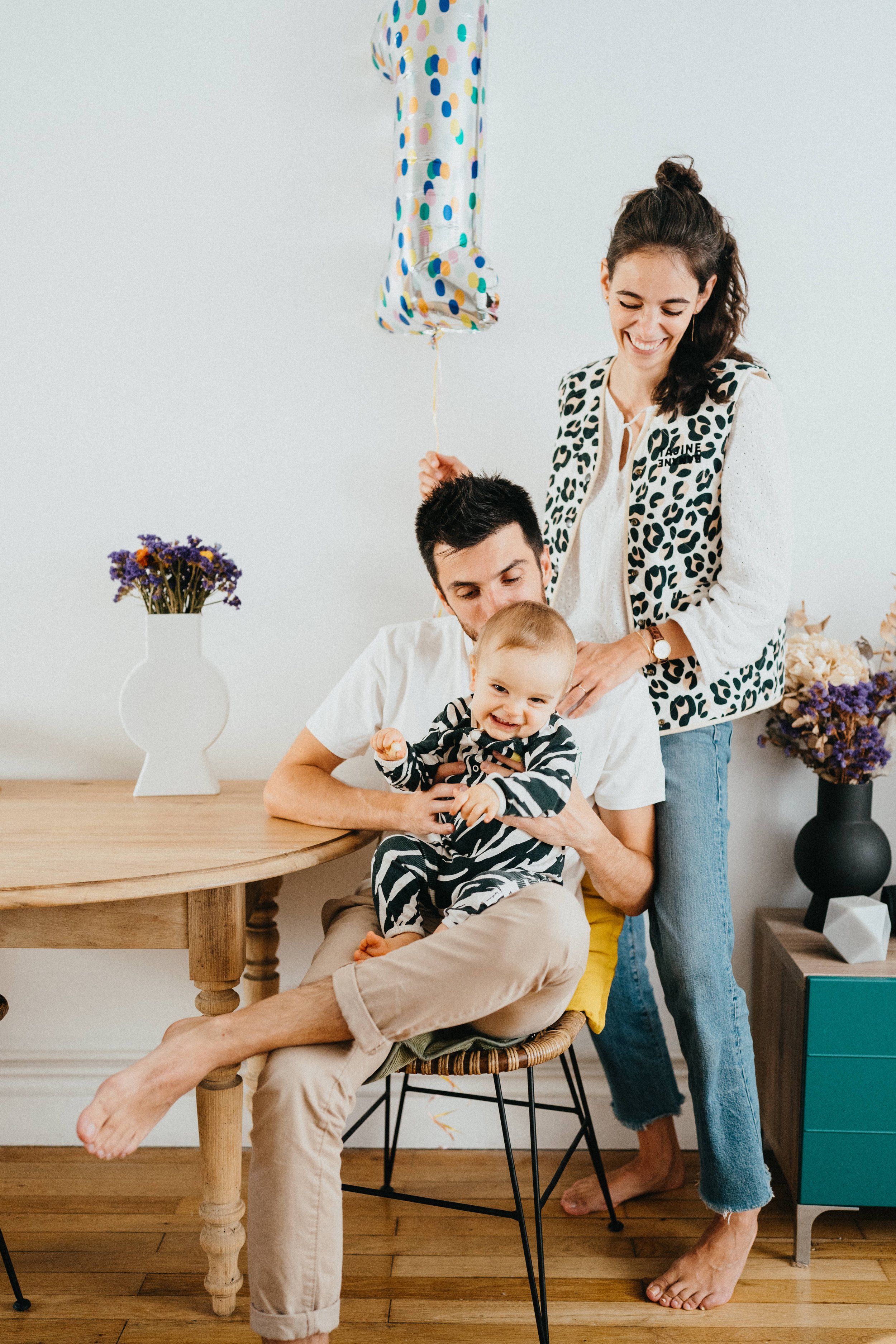 Séance photo en famille avec un bébé de 1 an
