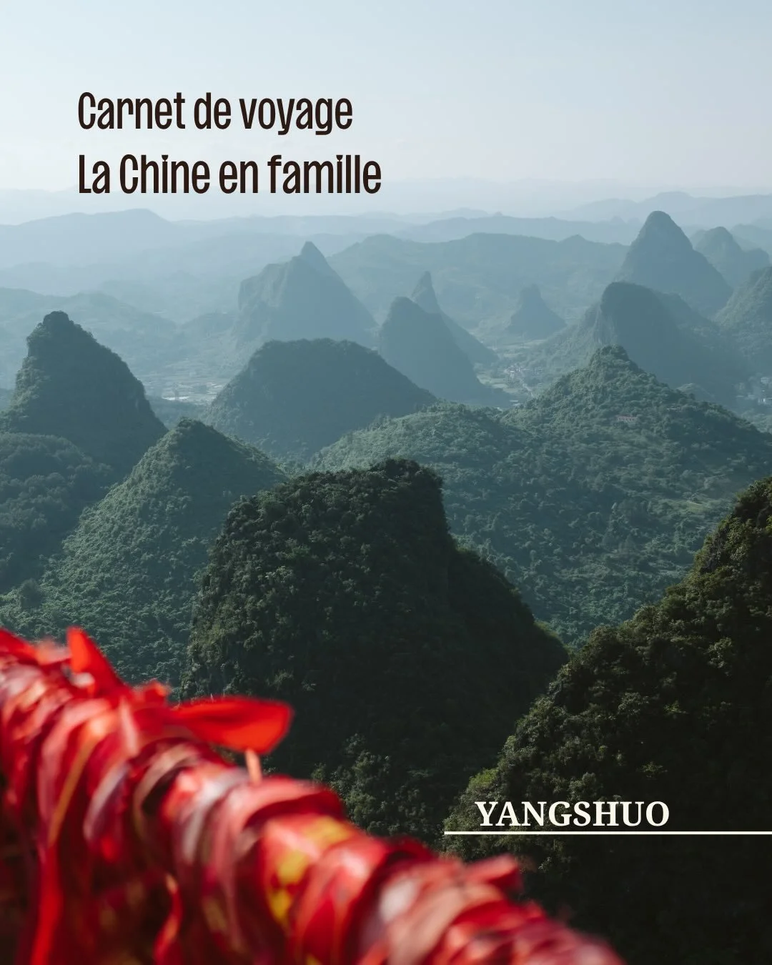 Derni&egrave;re &eacute;tape de notre voyage et donc de ce carnet photographique 🥹

Yangshuo et ses incroyables sommets karstiques. Le panorama depuis le Ruyi Peak &eacute;tait particuli&egrave;rement fabuleux !

Et pour terminer, les superbes rizi&