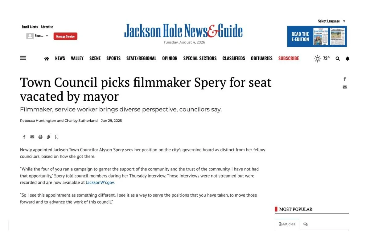 Town Council picks filmmaker Spery for seat vacated by mayor
