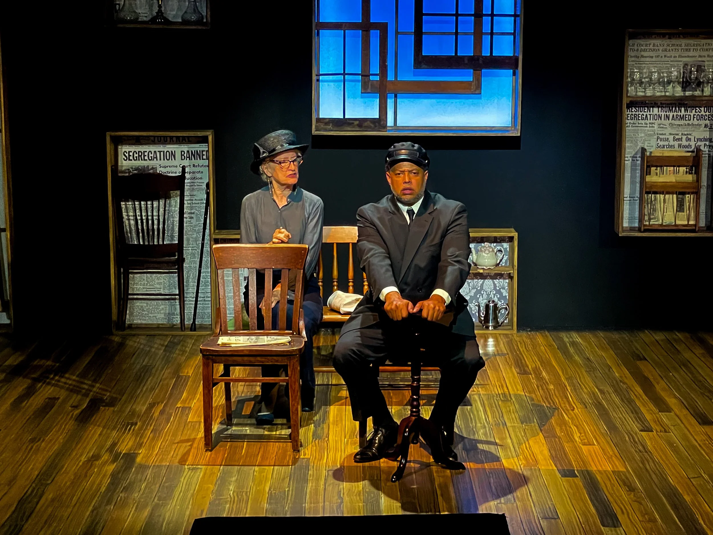 I have so many shows I'm going to add some #flashbackfriday posts when I have pictures as well. Here is Driving Miss Daisy from @tippingpointtheatre in 2023. 

Directed by Brian Taylor @briansullivantay1or 
Scenic design by Vince Mountain @vincemtn 
