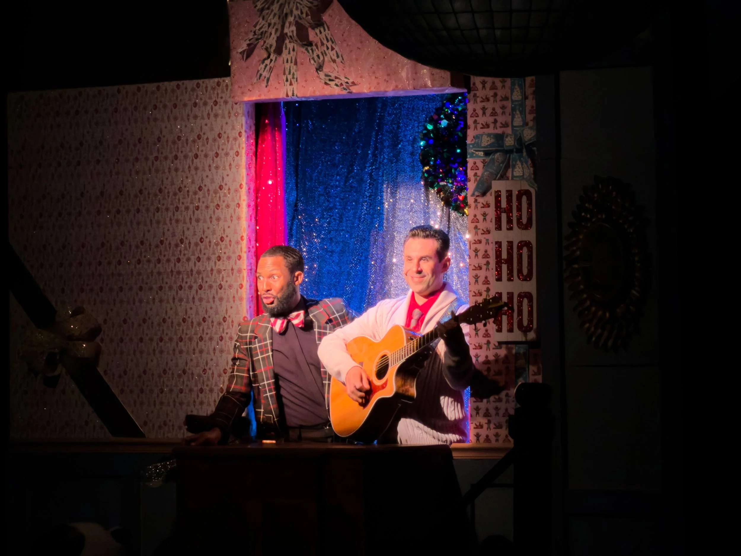 The Guys singing an interlude in the Puppet Window