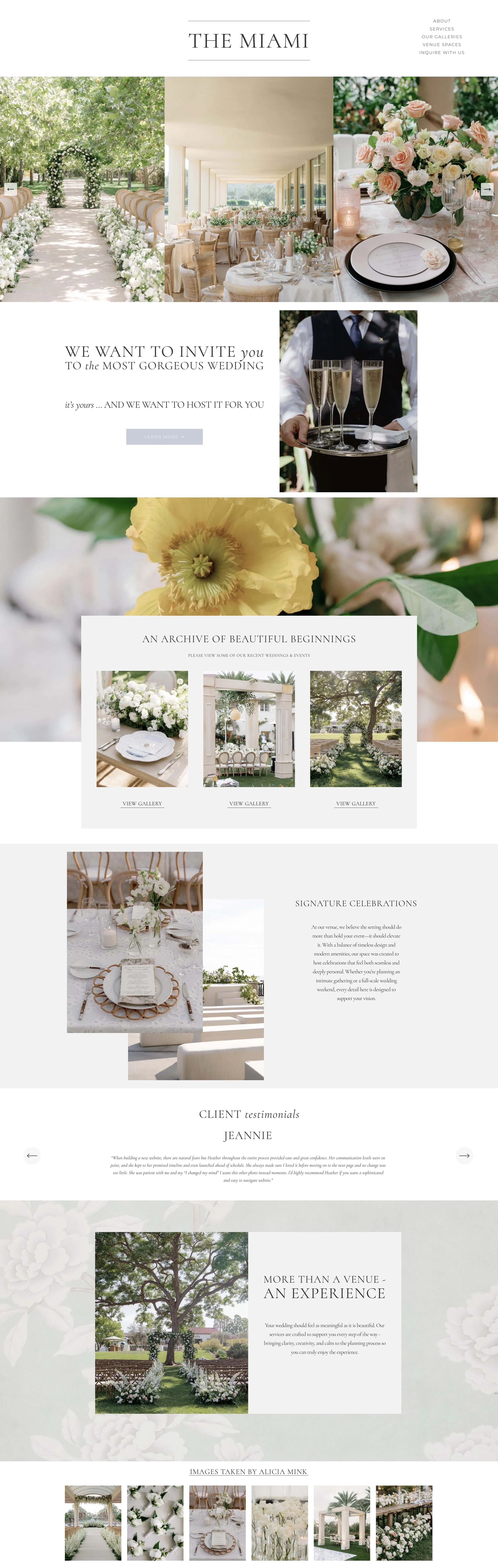 WEDDING AND EVENT VENUE WEBSITES