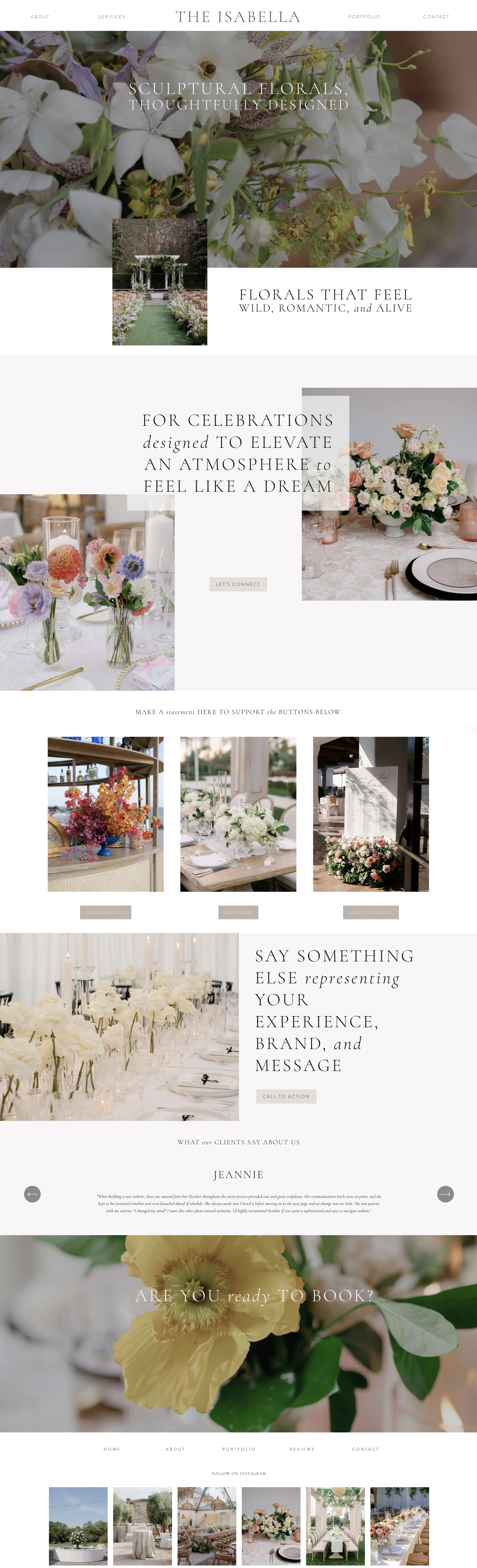 Squarespace Website Template Designer for Wedding and Event Florists and Floral Designers
