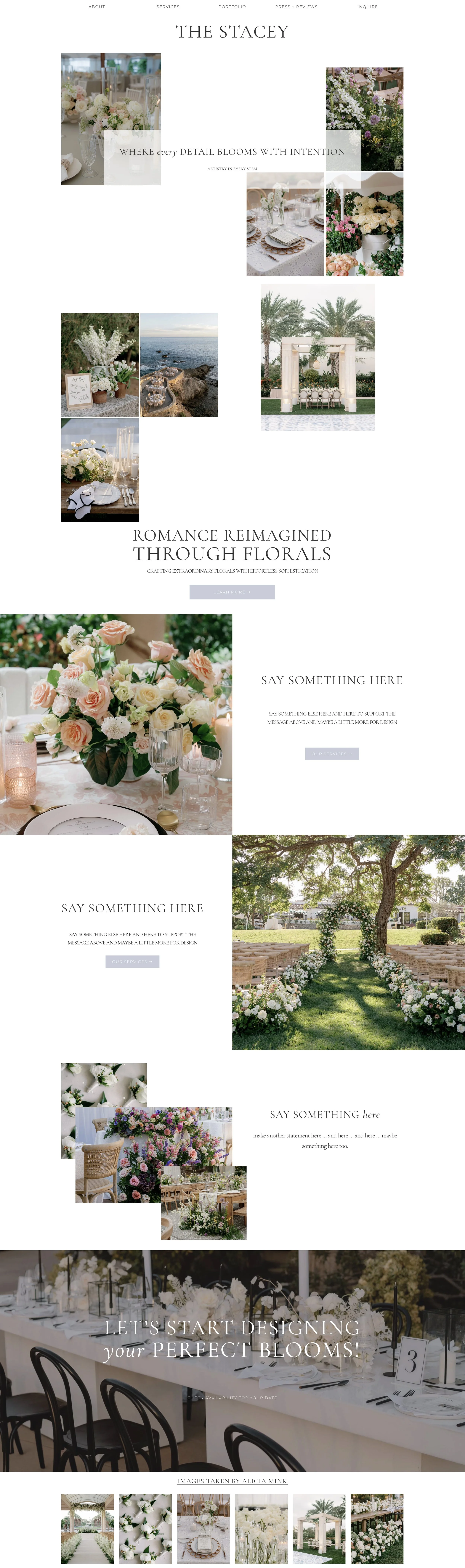 Squarespace Website Templates For Wedding Professionals and Floral Designers