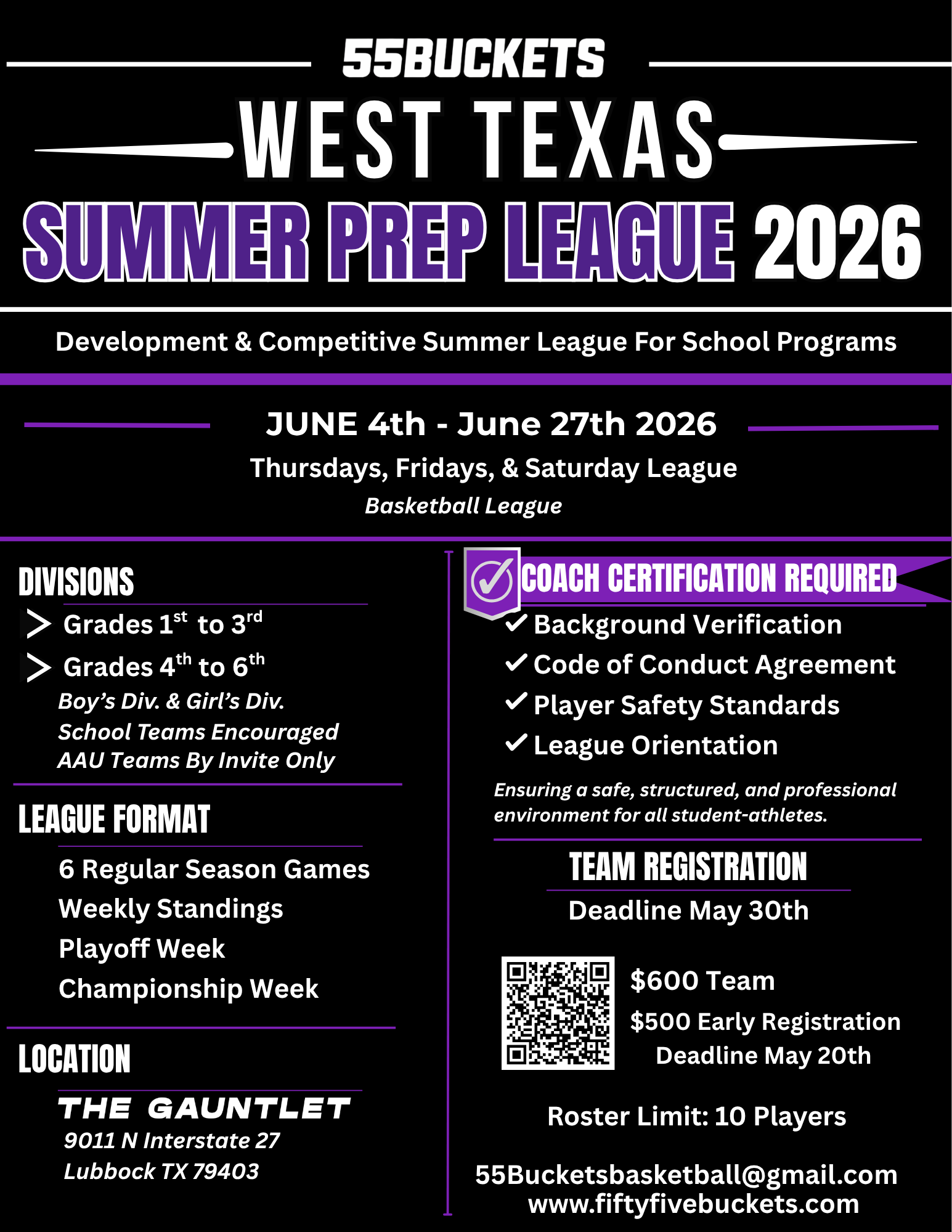 55Buckets West Texas Summer Prep League 2026
