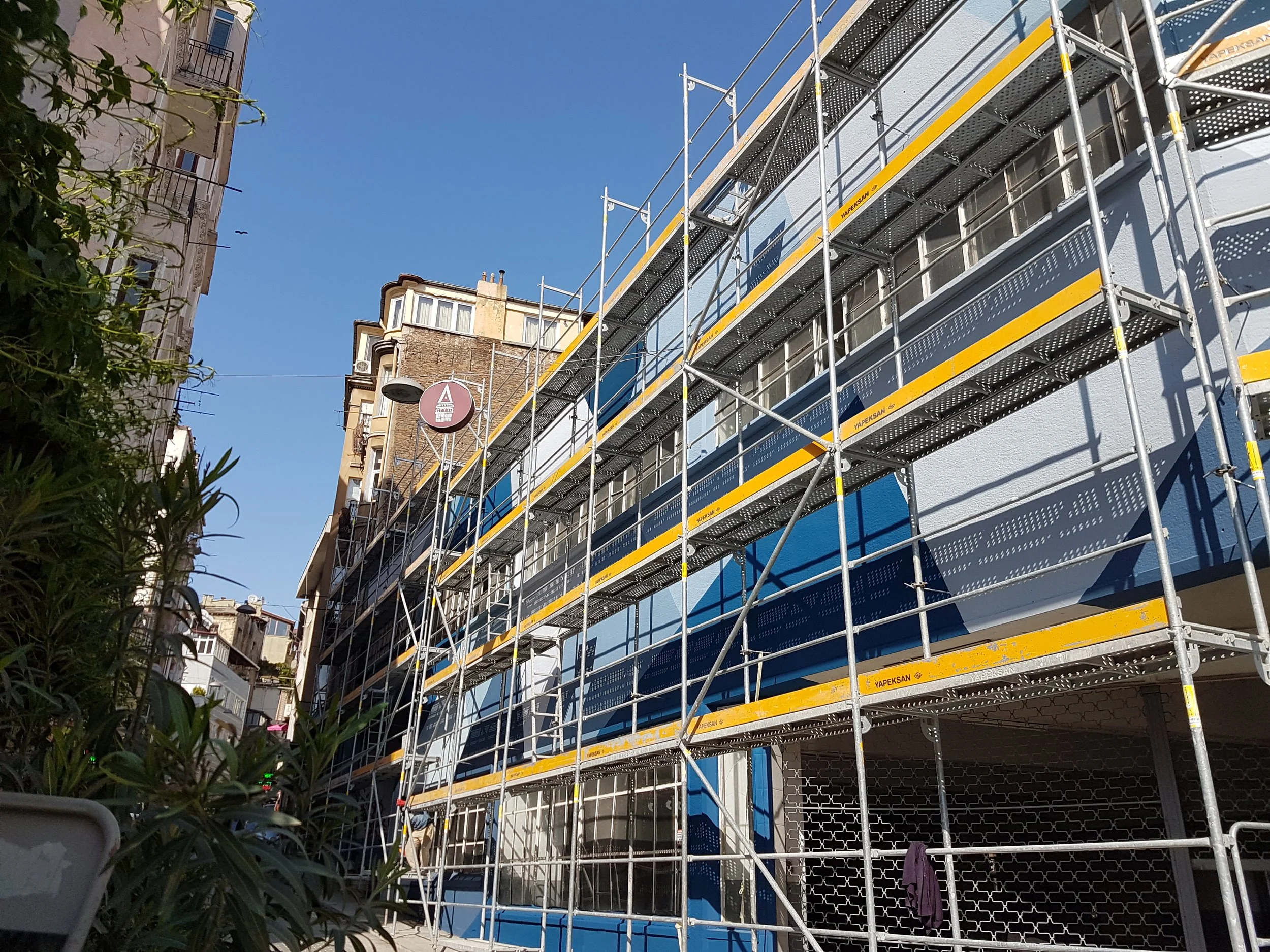 Exterior paint in progress