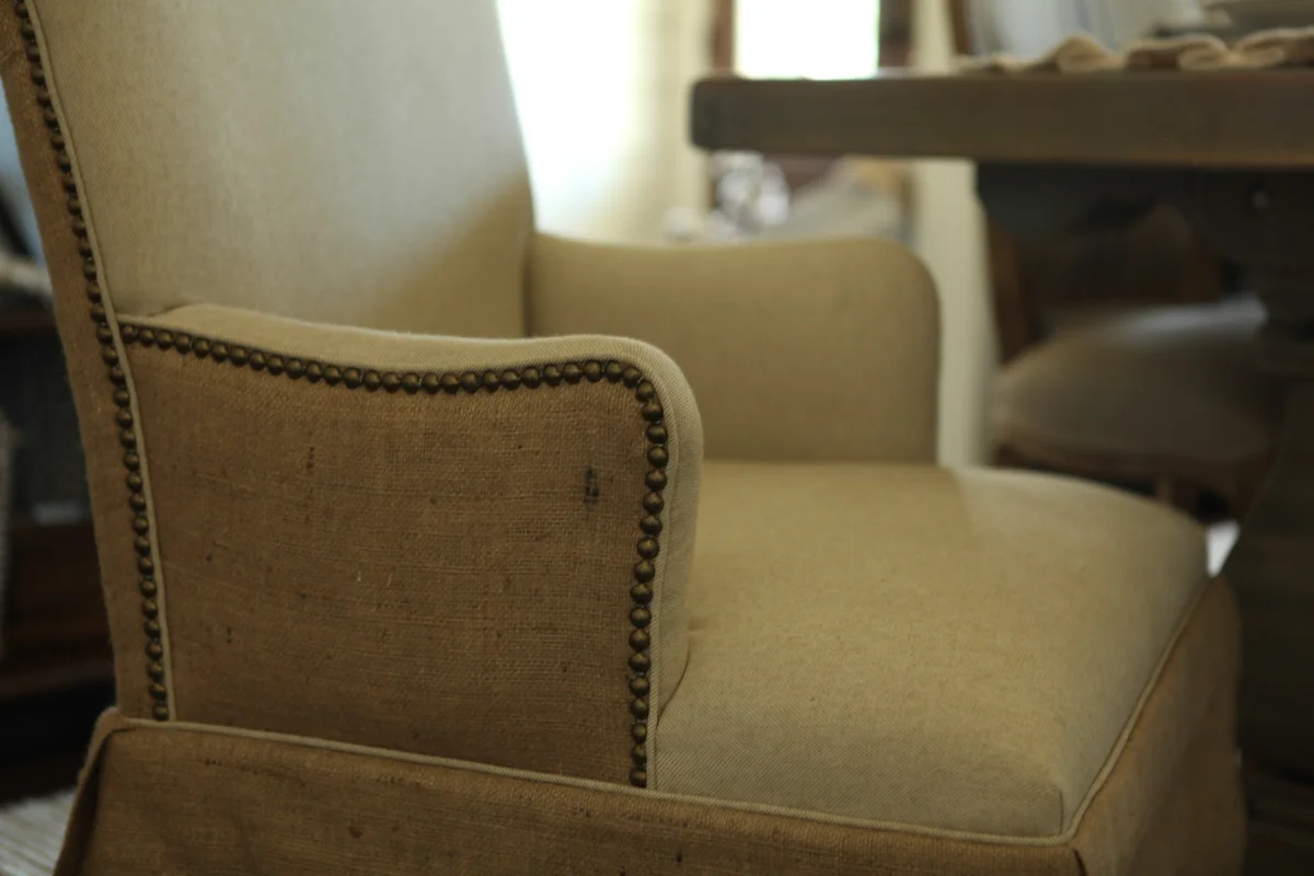 Linen & Burlap Hostess Chair