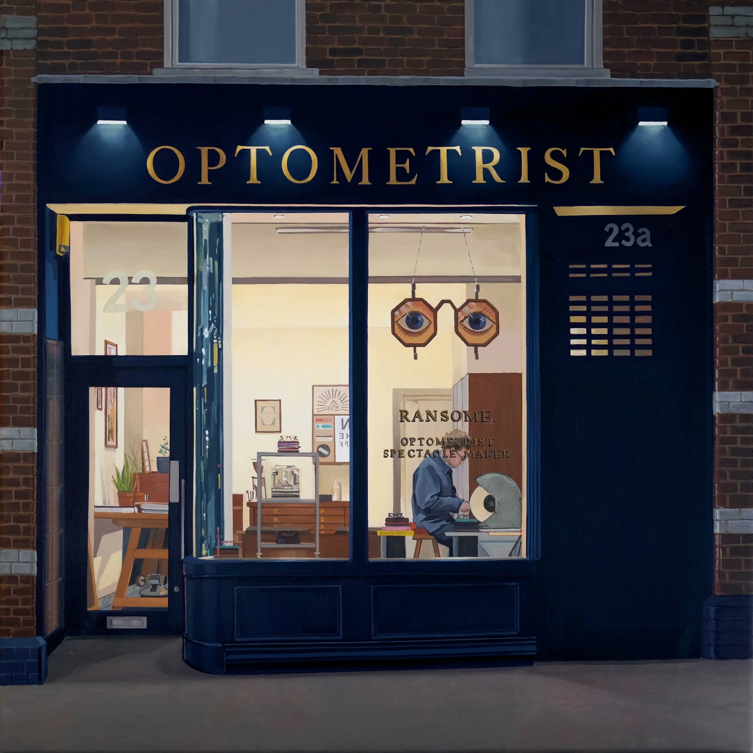 Ransome Optometrist, 60 x 60 cm, oil on canvas