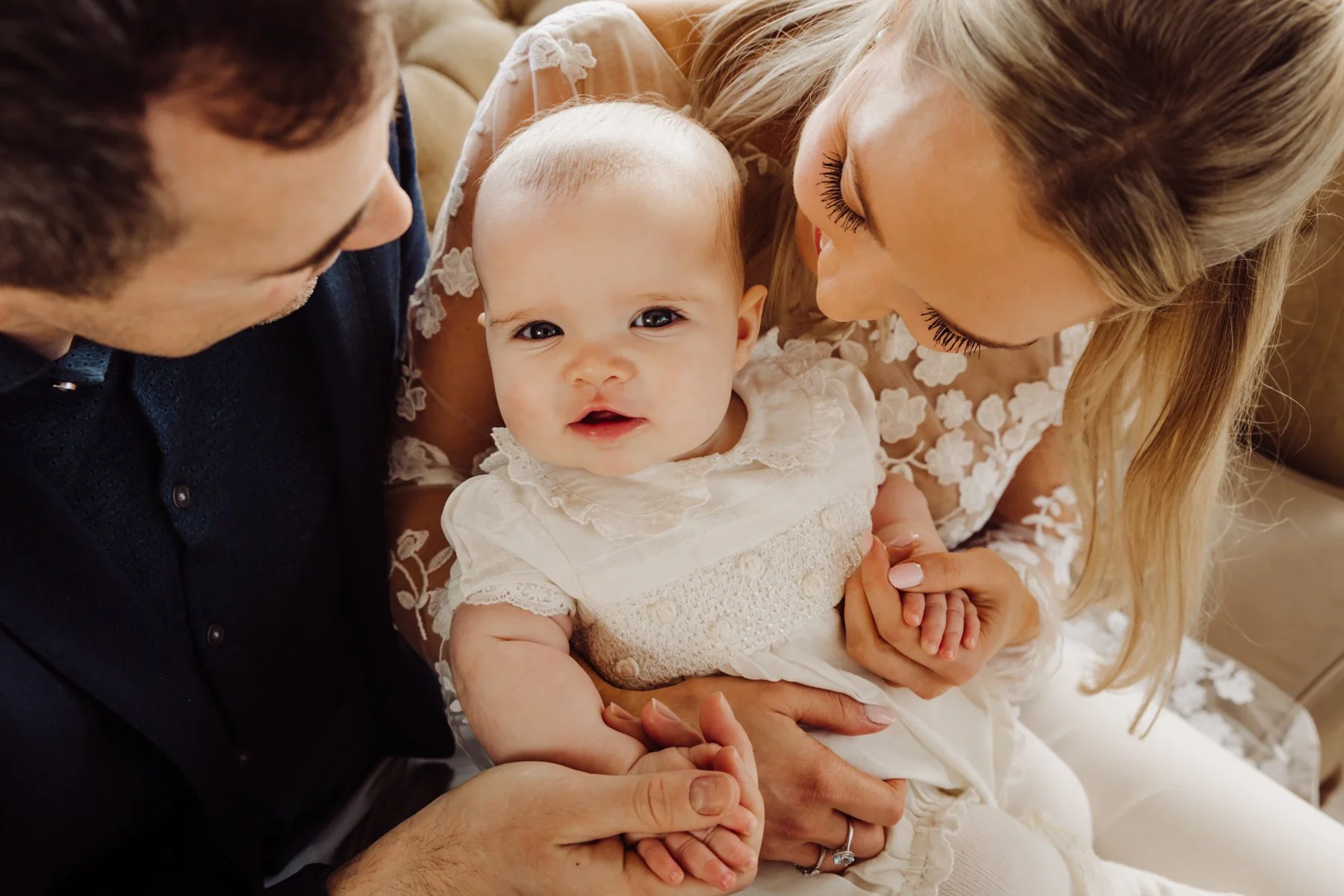happy baby photo with mam and dad
