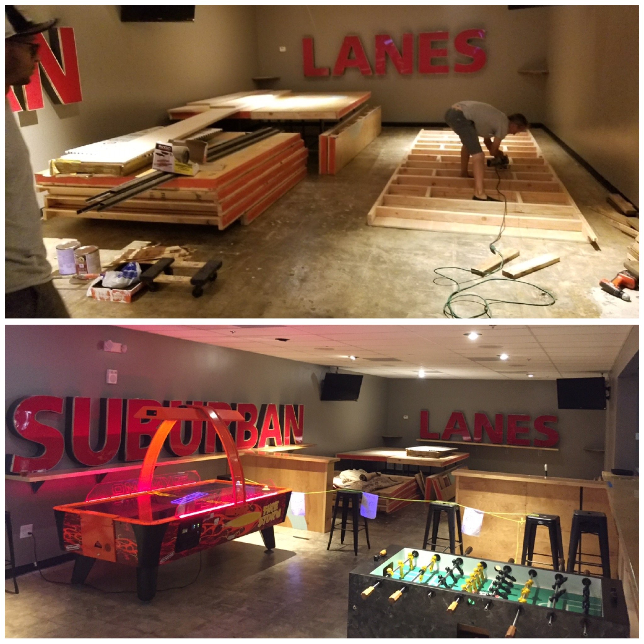 Interior remodel for Comet Bowling Alley