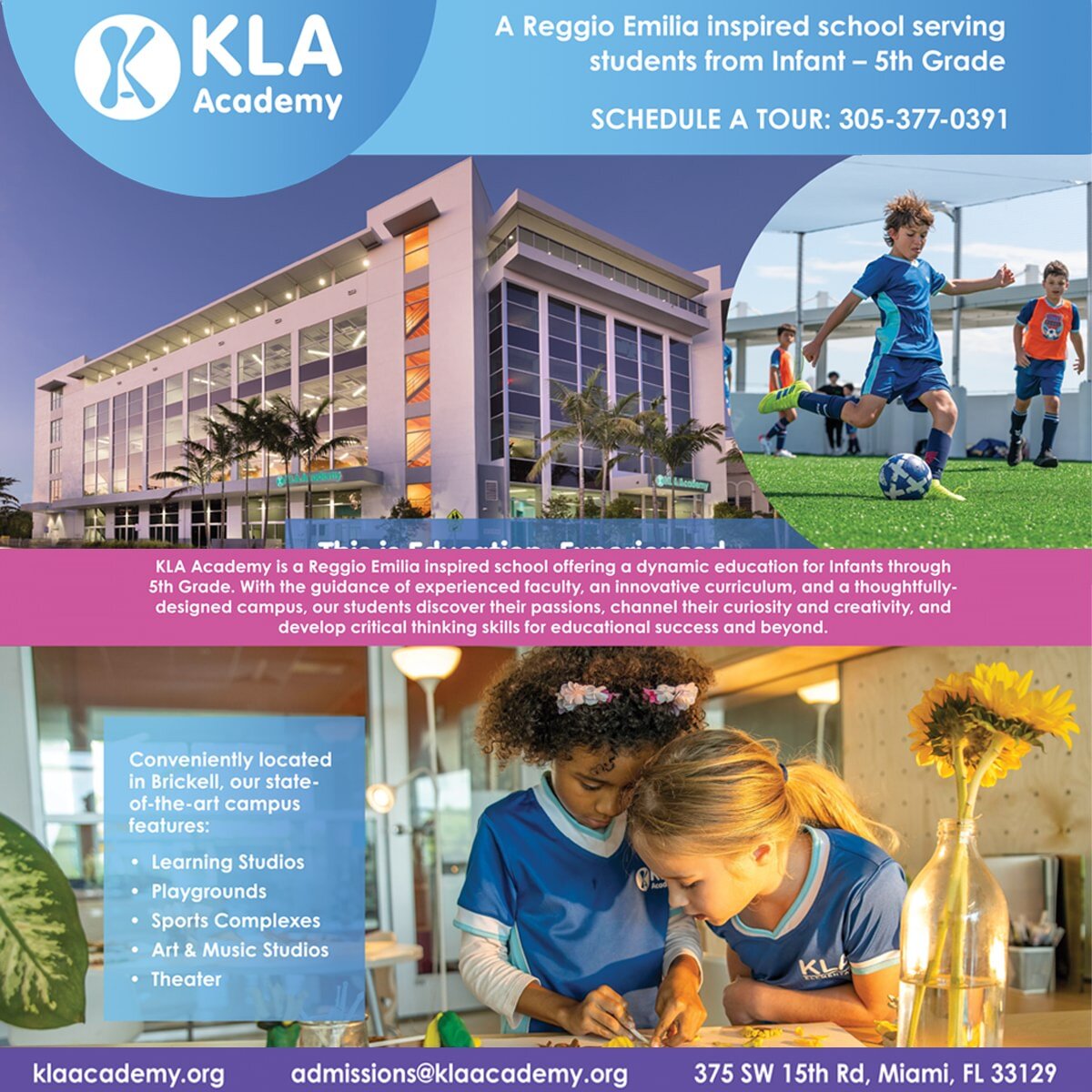 KLA is a global leader in learning by design, serving children 3 months through 5th Grade. Their goal is to provide a place where children&rsquo;s abilities, competencies, and natural aptitudes are nurtured in ways that develop new and inherent talen