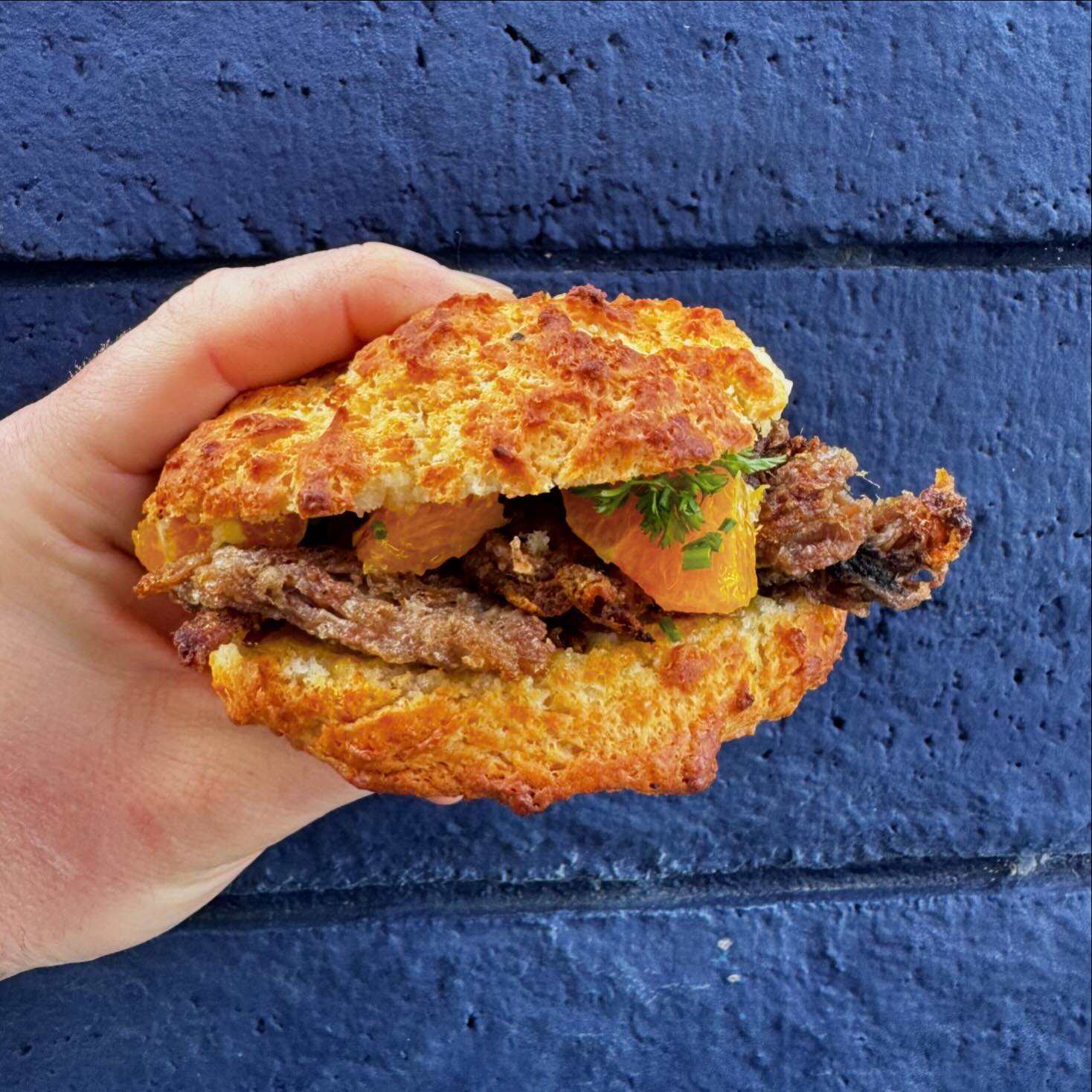 The carnitas baller biscuit is here. ⚡️⚡️⚡️
