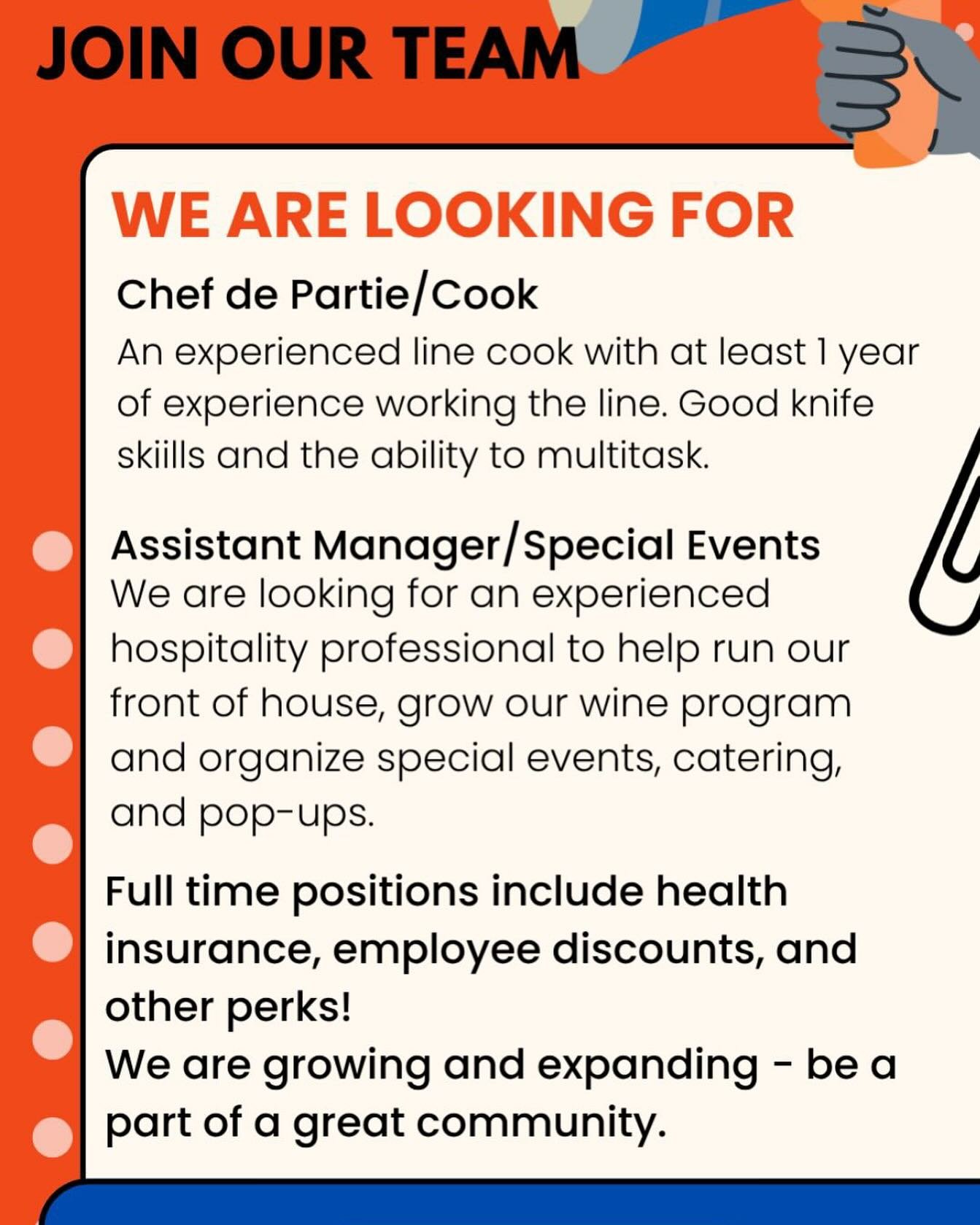 Yep! We are growing&hellip; join the team and be a part of a great community! Apply at the link in our bio!
